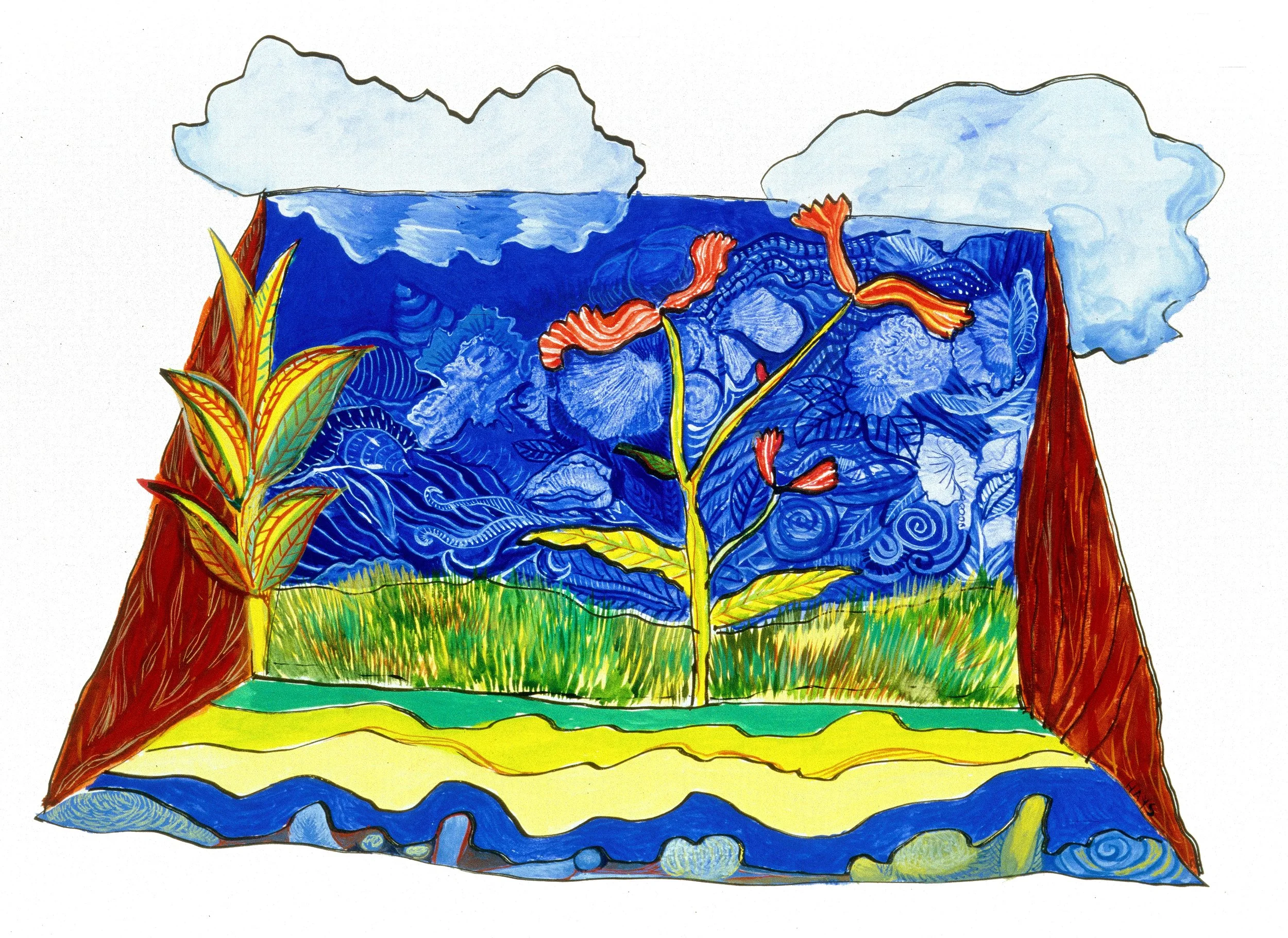 Frolic's Driveway, Gouache, 2002
