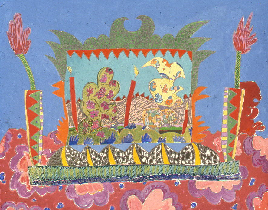 Stage Party, Gouache, 11 X 14 in, 1997