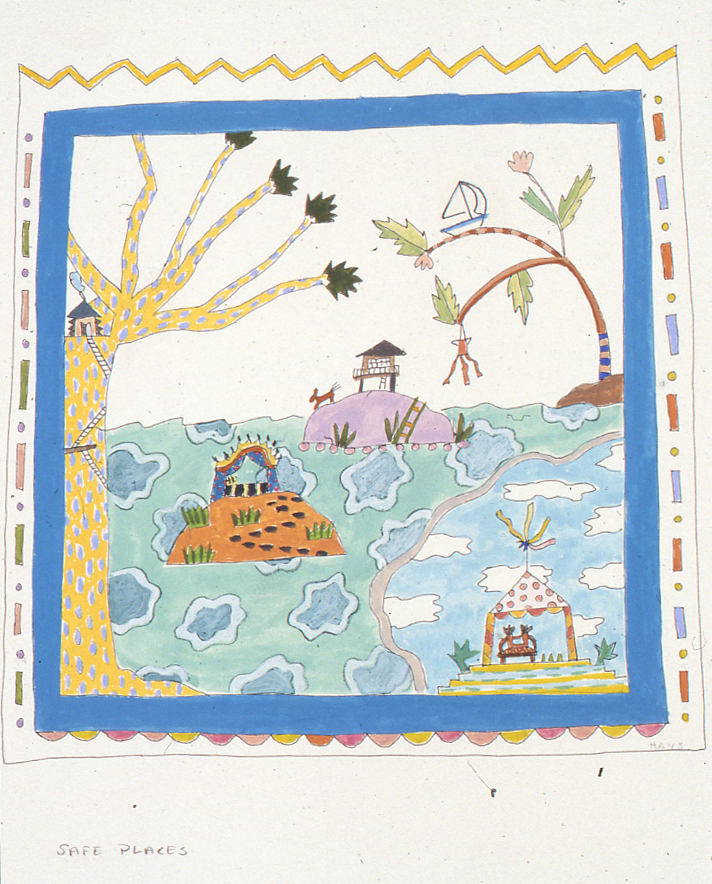 Safe Places, Gouache, 5.75 X 5.75 in, 1992