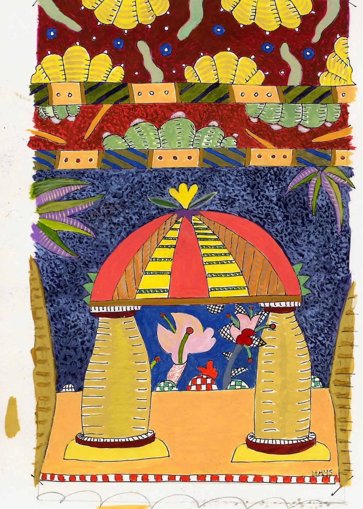 Colin's 16, Gouache, 2002
