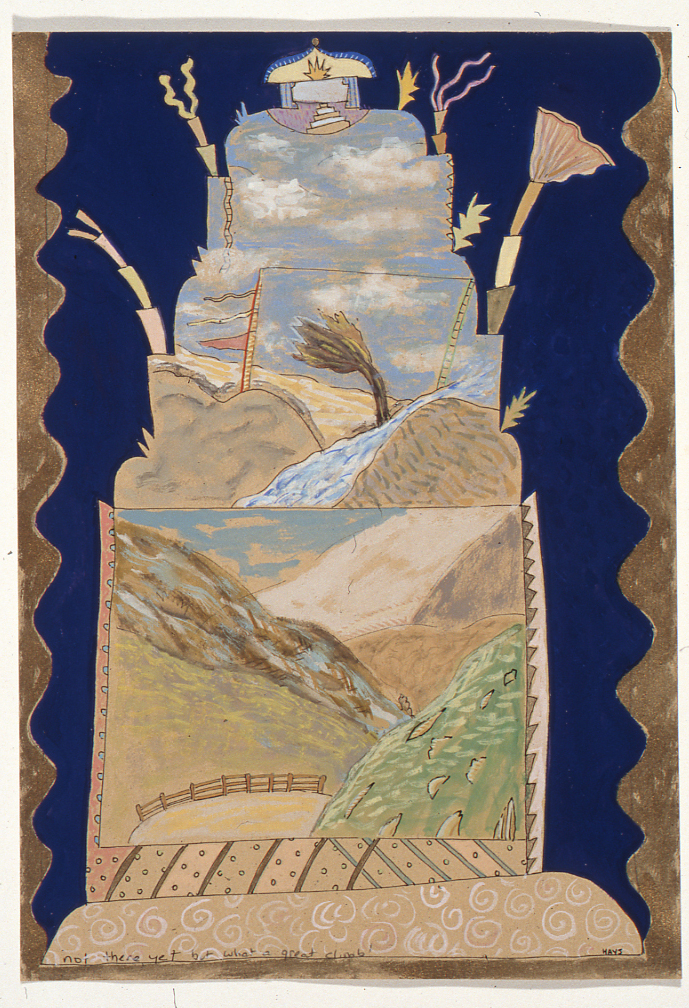 Not There Yet But What A Great Climb, Gouache, 5 X 7 in, 1997
