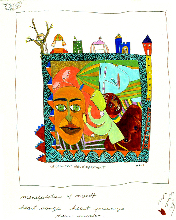 Character Development, Gouache, 1998