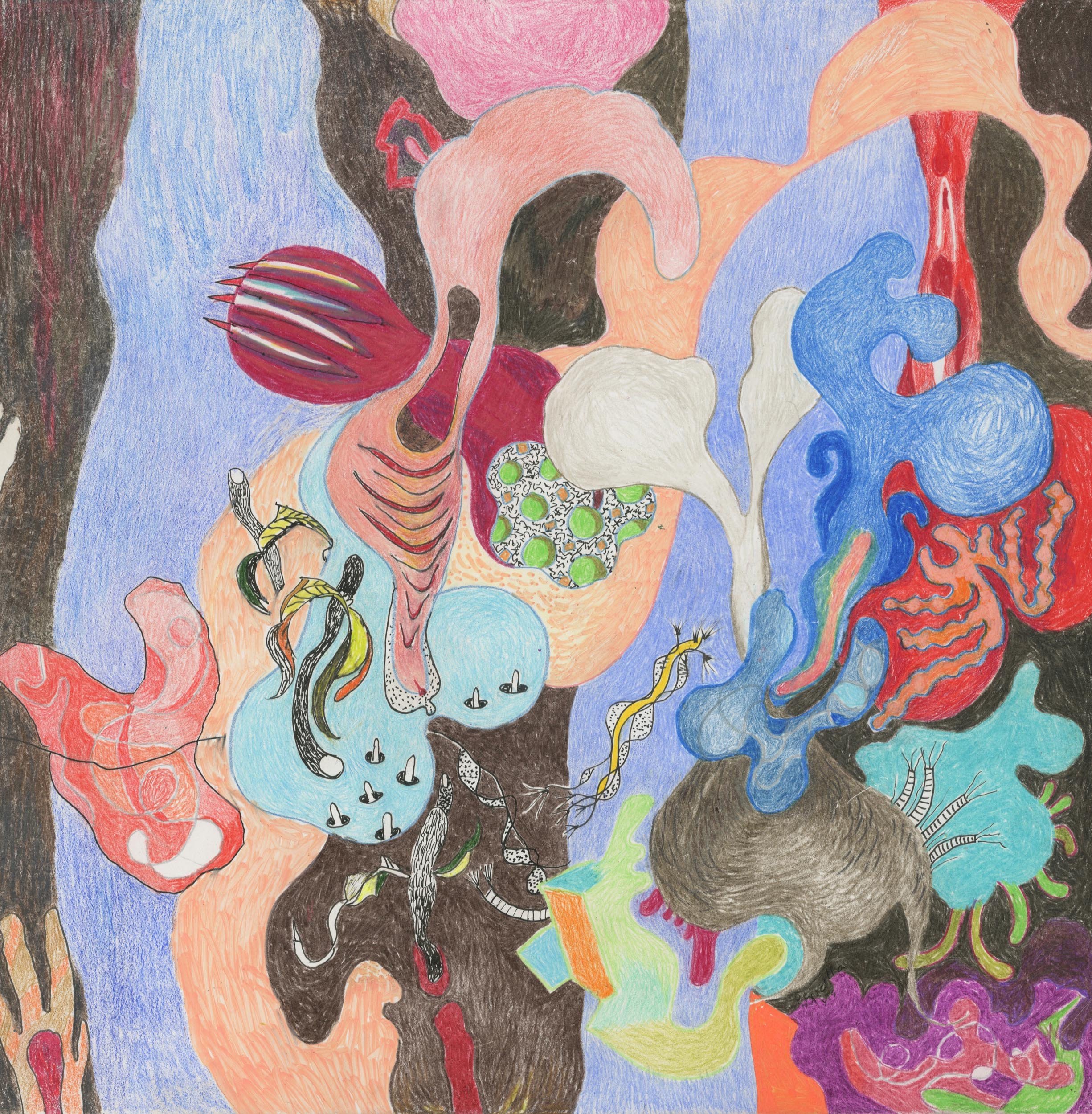 Feeling Our Way Through, Mixed Media on Wood, 10 x10 in, $360