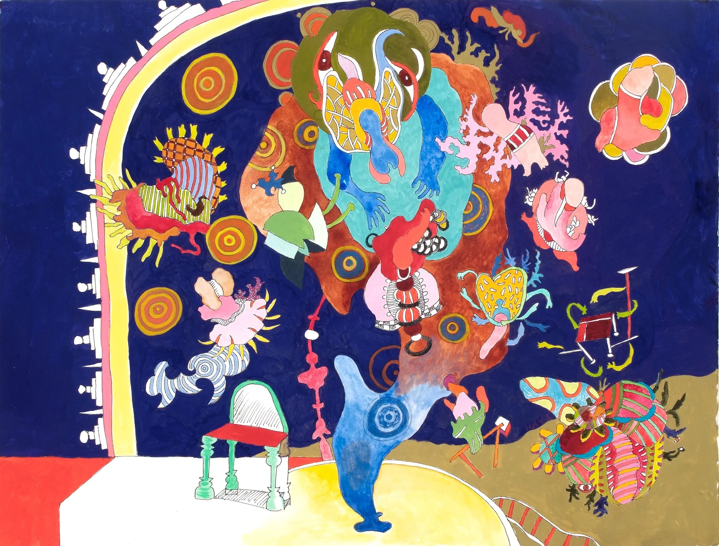 Juggling Alchemist, Gouache, 9 x 12 in, 2009