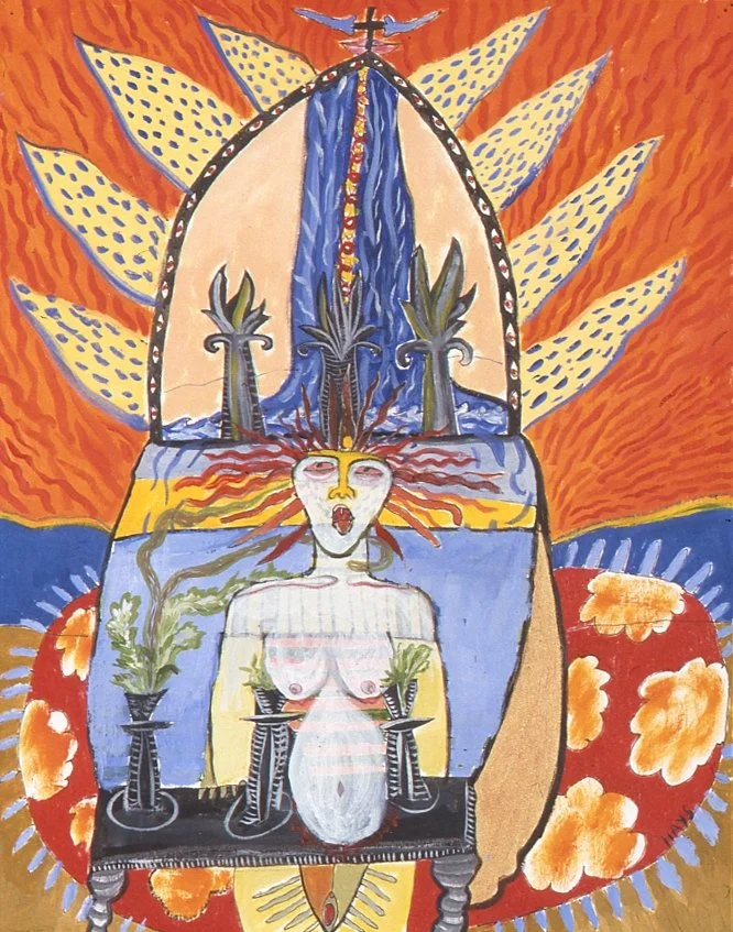 Outgrowing My Old Bed, Gouache, 14 X 11 in, 2001