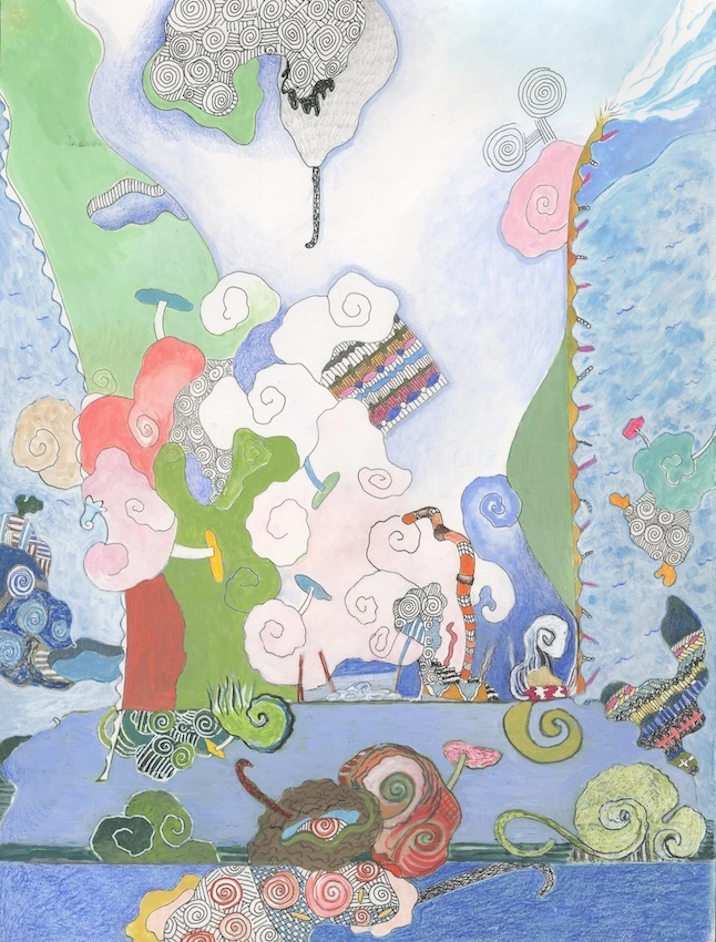 Sea Wash, Gouache, 12 x 9 in, $540