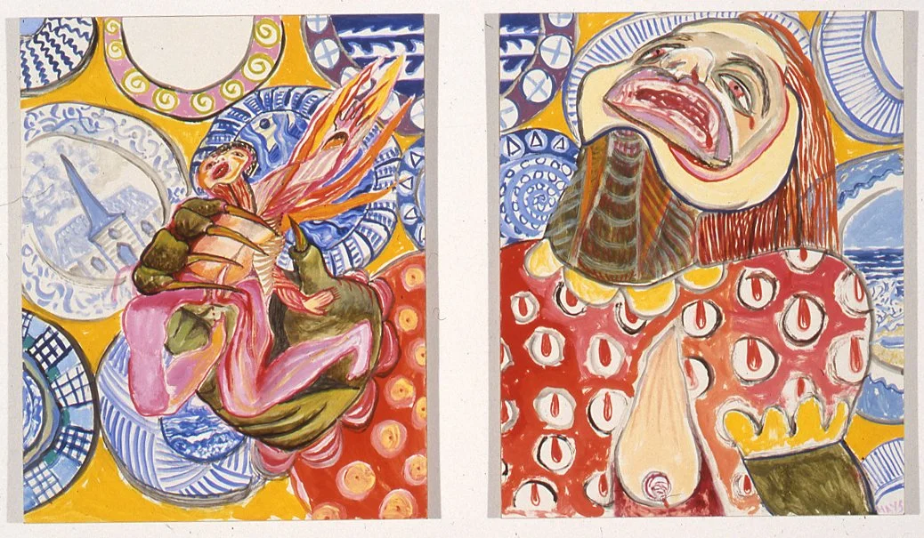 Wasp Territory, Gouache, 10 X 17, 2000