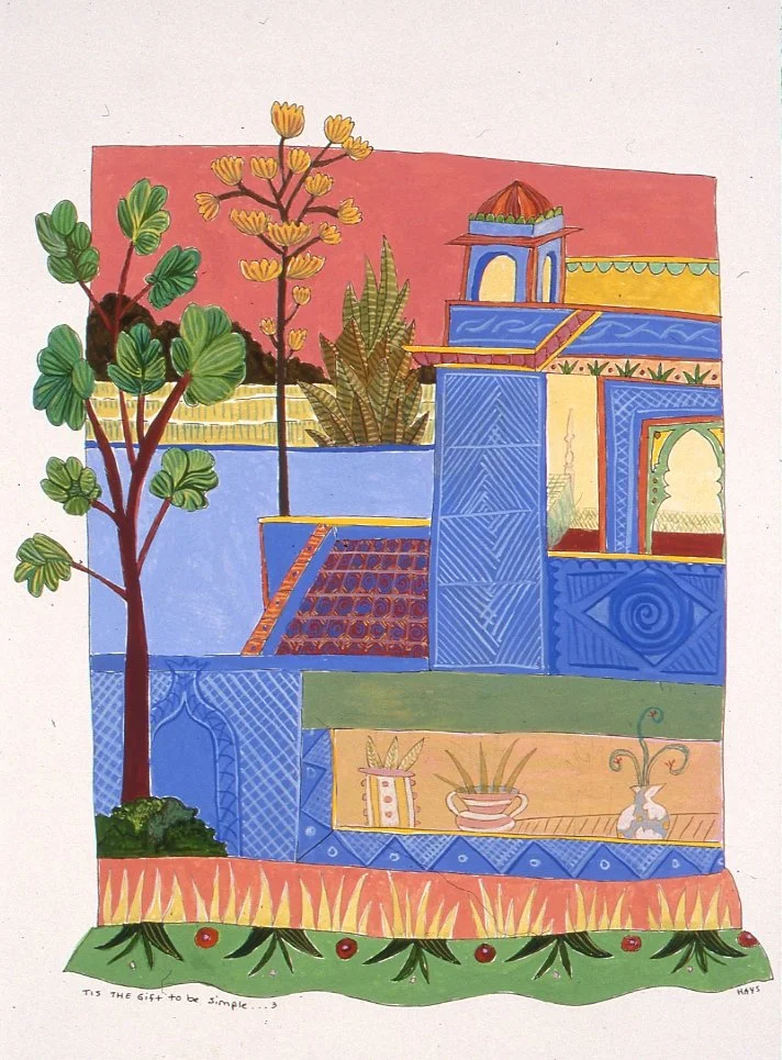 Tis The Gift To Be Simple III, Gouache, 9 X 7.5 in, 2000