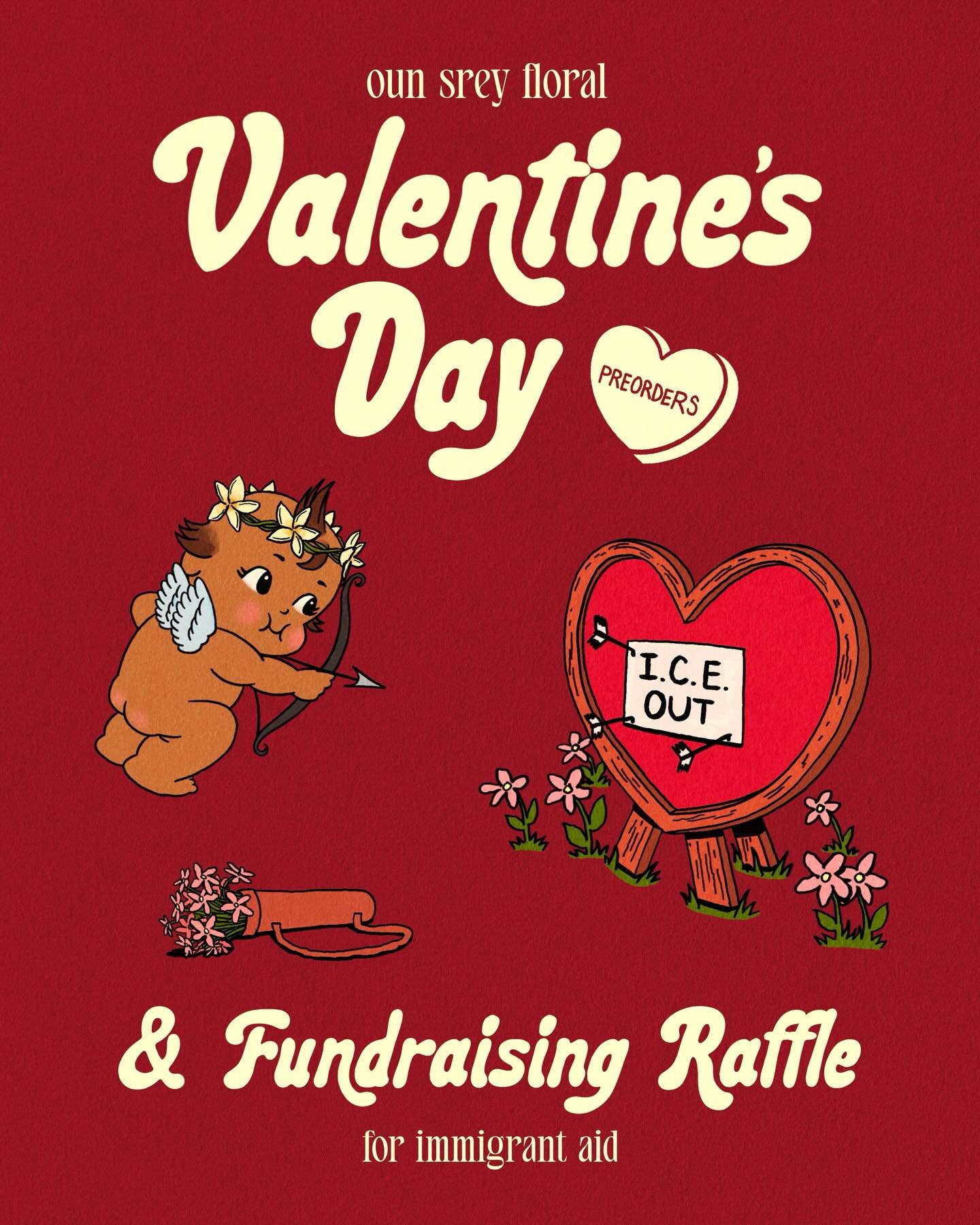 Hello Portland, this Valentine&rsquo;s Day, Oun Srey Floral is back with a vengeance. Preorders are now live on my website til 2/10! 

Along with flower offerings, Oun Srey will be organizing a raffle with a few other local artists to help raise fund