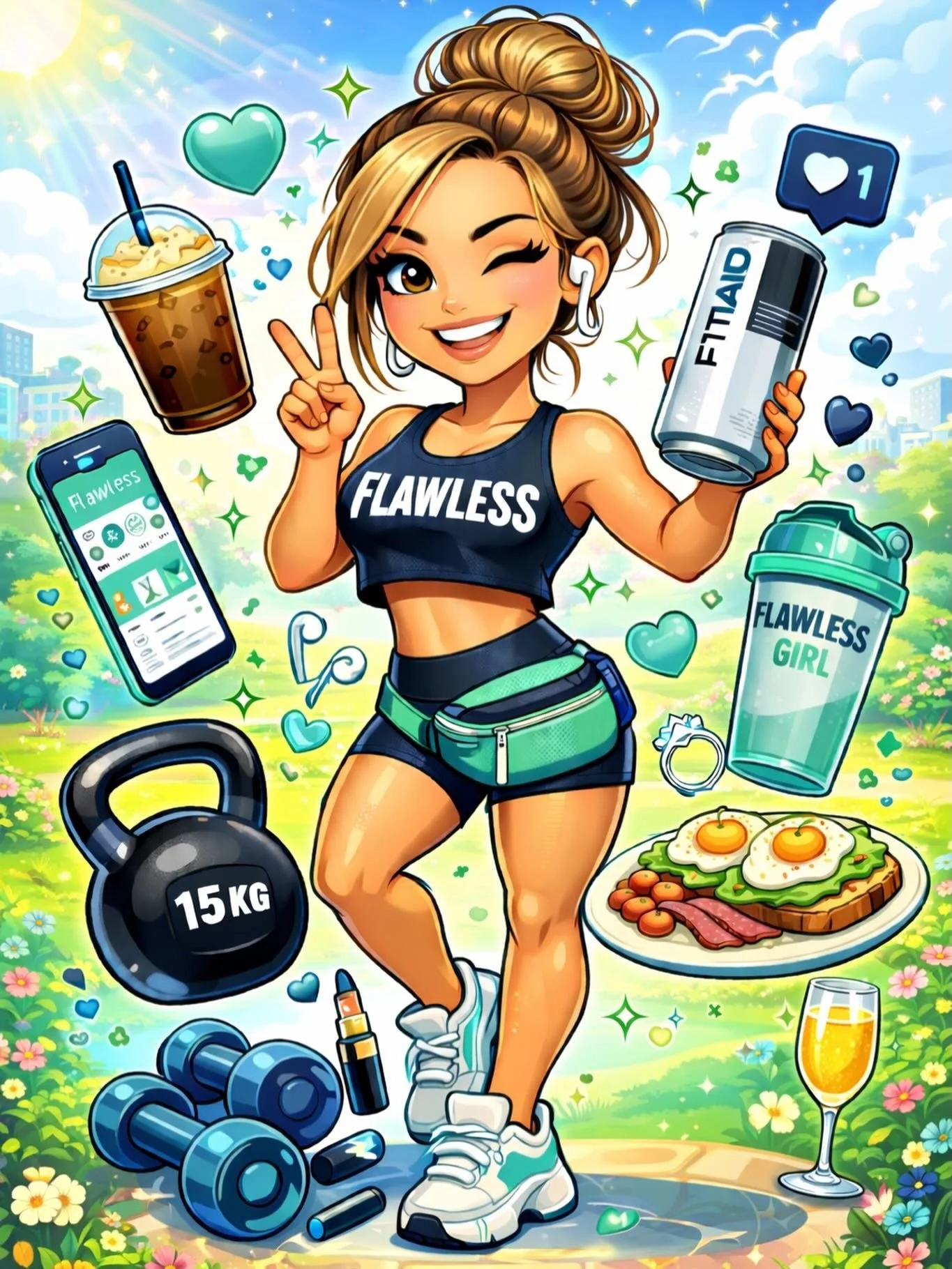 We asked Chat to create a caricature of a Flawless Gal&hellip; ✌️💚💙