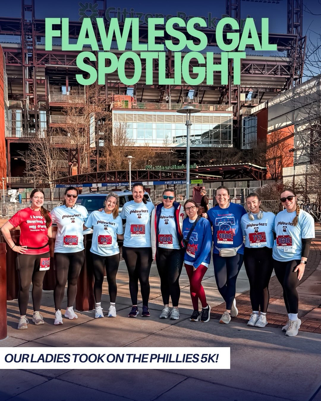 Flawless Gal Spotlight ✌️✨

This weekend, these ladies took on the Phillies 5K and absolutely crushed it!

All the early mornings, miles, and consistency paid off! 👏🏼 

This is what Flawless looks like.

So proud of you girls for showing up, pushin