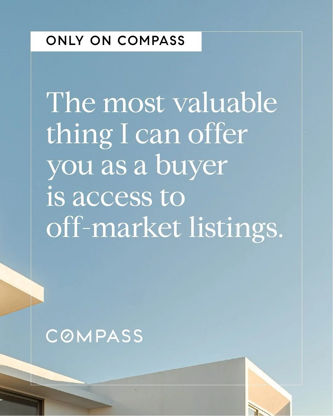 Partner with me and gain access to Compass One &ndash; your single resource for everything home. Stay up to date 24/7 on real estate, track every step of your transaction, and feel more confident during your homeownership journey. DM me to get starte