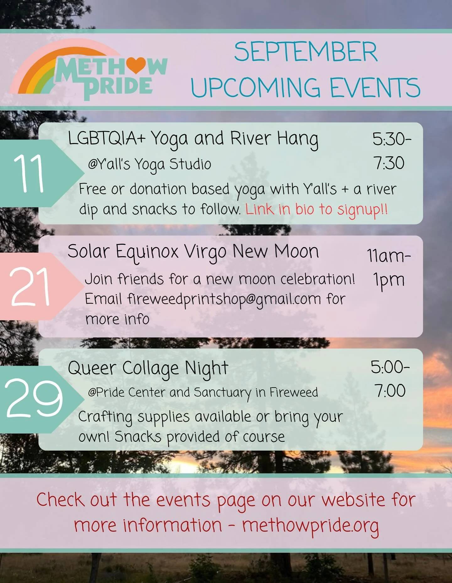 REMINDER FOR UPCOMING EVENTS ❤️

Hey y&rsquo;all! We have a few September events for you to mark into your calendar. 🐝🎊

@yallsyogastudio will be hosting a yoga class for members of the LGBTQIA+ community but there are only 16 spots! Make sure to r