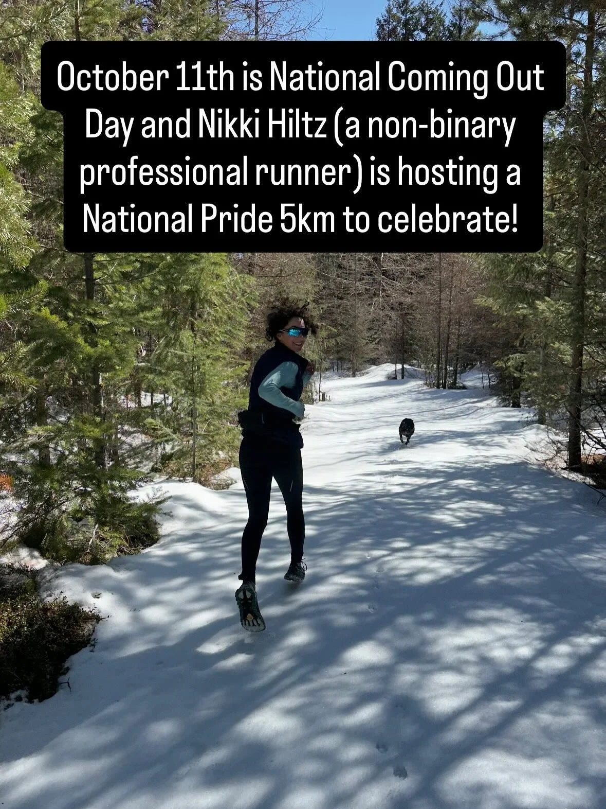National Coming Out Day Virtual 5km! 

National coming out day is right around the corner and Nikki Hiltz, a non-binary professional runner, has established a virtual 5km for folks to participate in across the country! 

Nationally organized registra