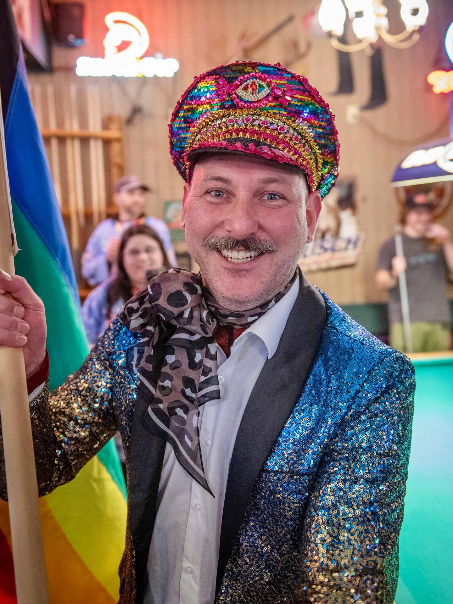 Colbey always brings the glitter to every occasion&mdash; including taking to the streets of Winthrop with our parade of pride flags! I wonder what he will wear to snowball&hellip; we are feeling inspired by dusty pastels, silver, nymph-fairies, and 