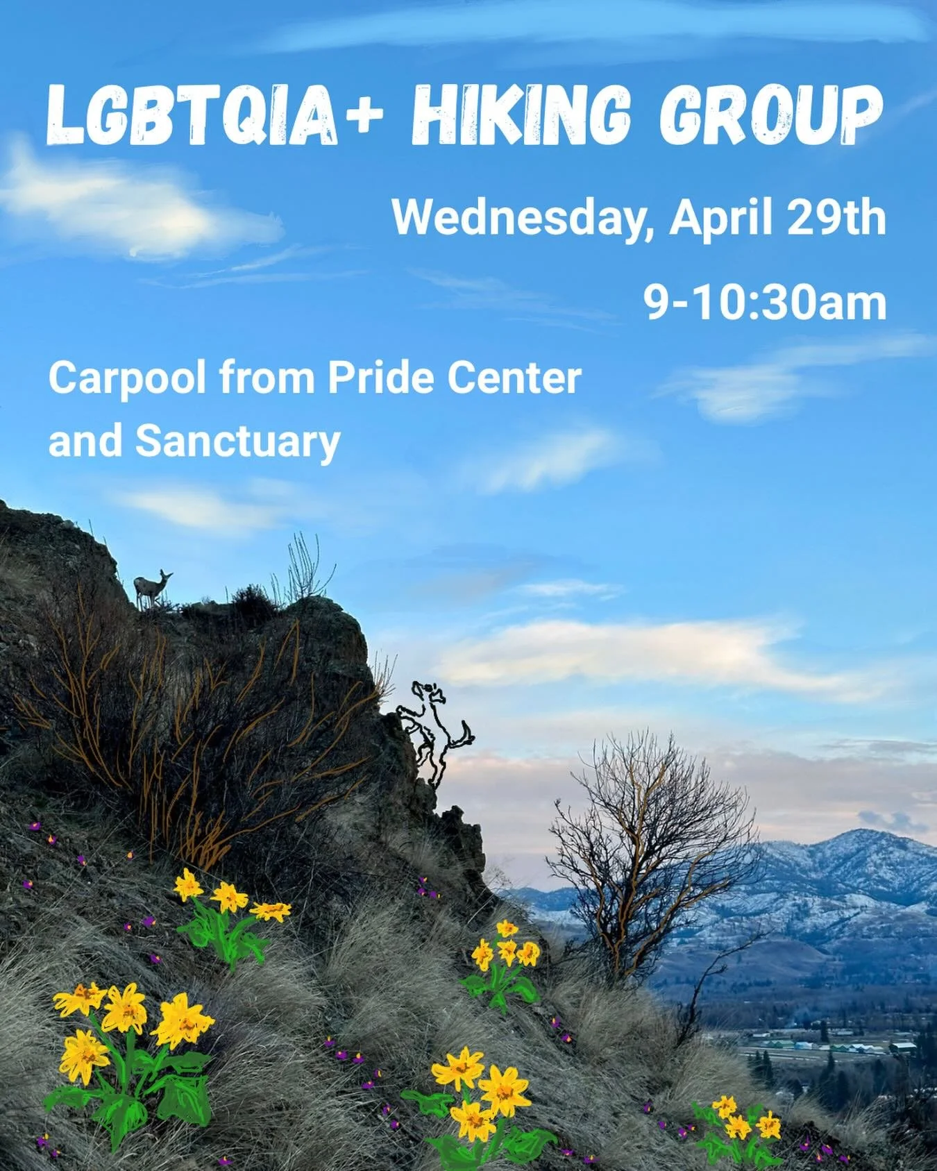 Come on a jaunt with us up Mill Hill! Led by Katy Williams, this leisurely get together will convene at the Pride Center and Sanctuary (TwispWorks N3) before heading for Mill Hill. Be there at 9:00am. This opportunity is for LGBTQIA+ (Lesbian, Gay, B