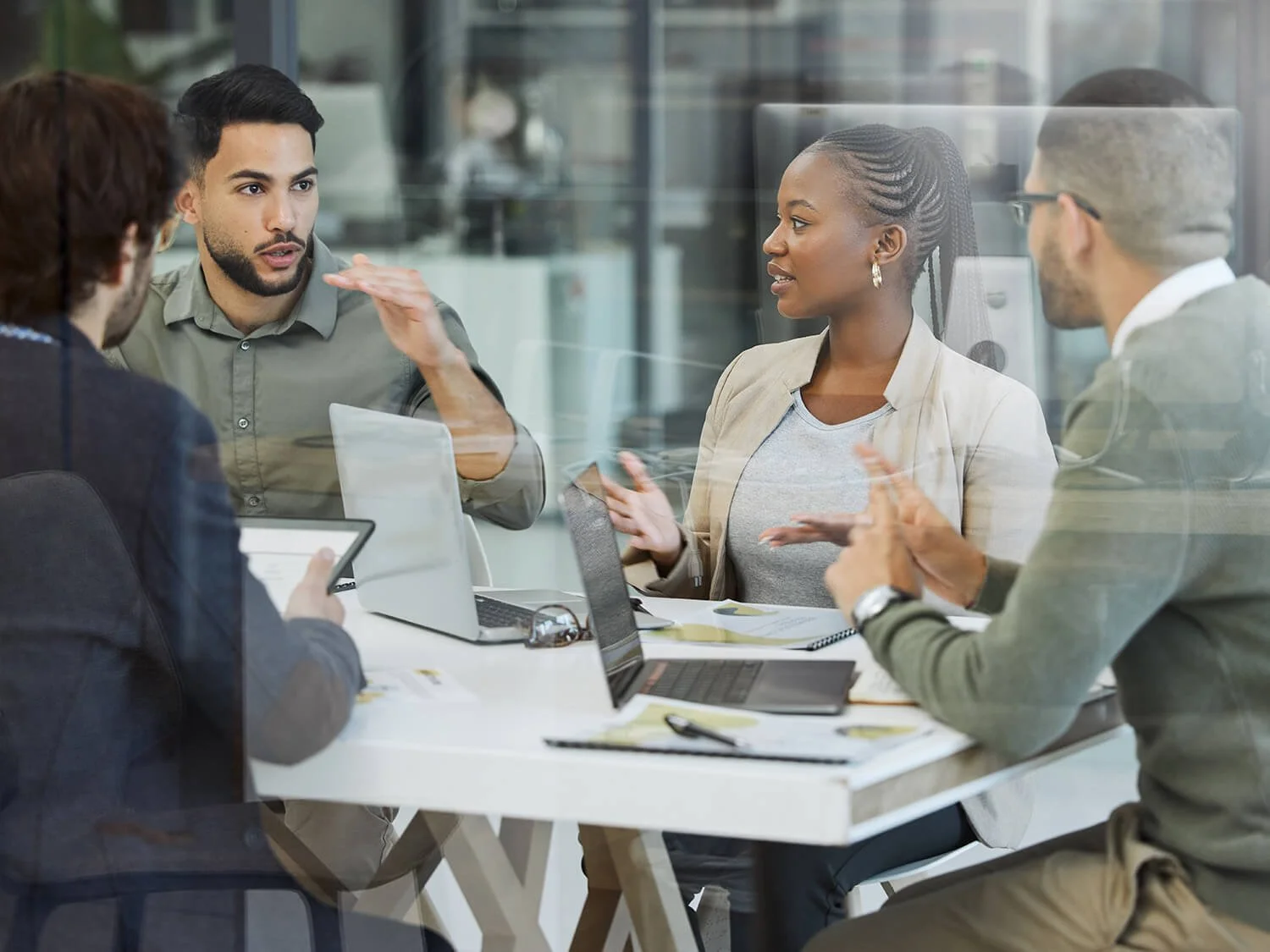 diverse group of. young professionals in meeting