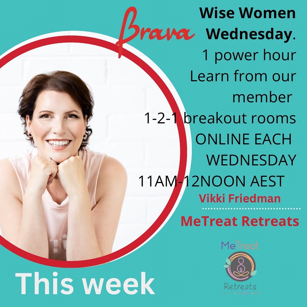 🔥 Join us each week online at 11am - 12noon AEST as we hear from our expert members: this coming Wednesday we hear from @vikki_metreat 
✅ Grab a ticket from the link above⬆️ or DM WWW for more info 
Vikki Friedman is a passionate retreat organiser a