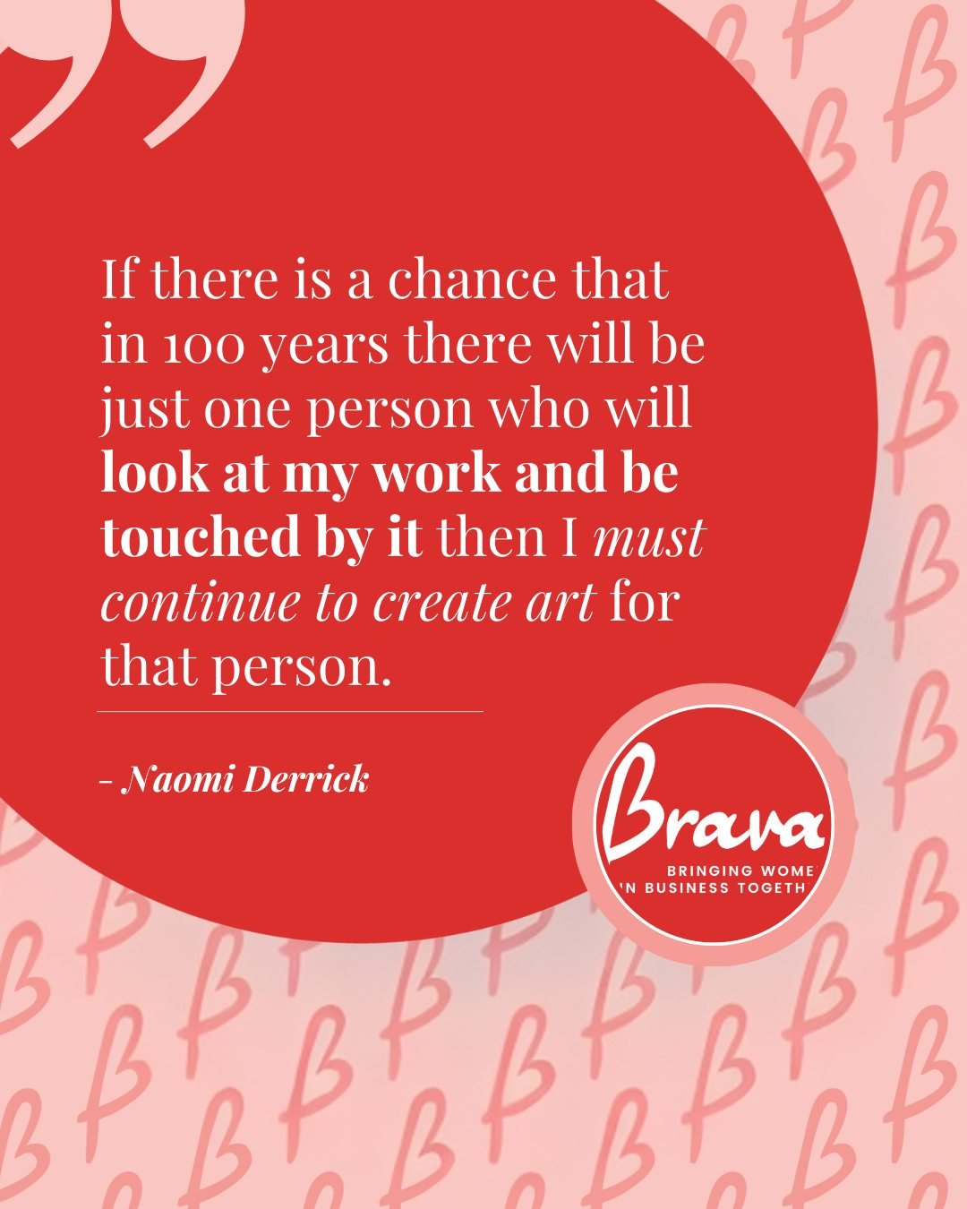 Naomi Derrick's passion for legacy and purpose is a testament to the heart of every artist&mdash;impact lasts beyond the now.

Thank you, Naomi, for reminding us why we create.

Inspired by this quote?

It&rsquo;s just a taste of the wisdom sha
