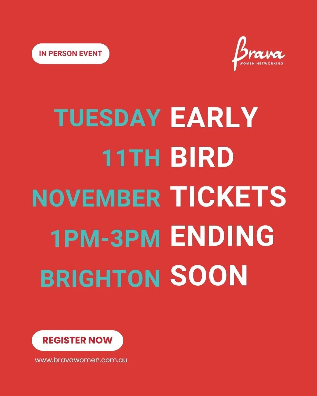 🚨 Last chance to save $30 &ndash; early bird ends tonight!

If you&rsquo;ve been craving genuine connection and a space to pause, reflect, and be inspired, this is the afternoon you won&rsquo;t want to miss.

Join us for Stories of Courage: A Brava 