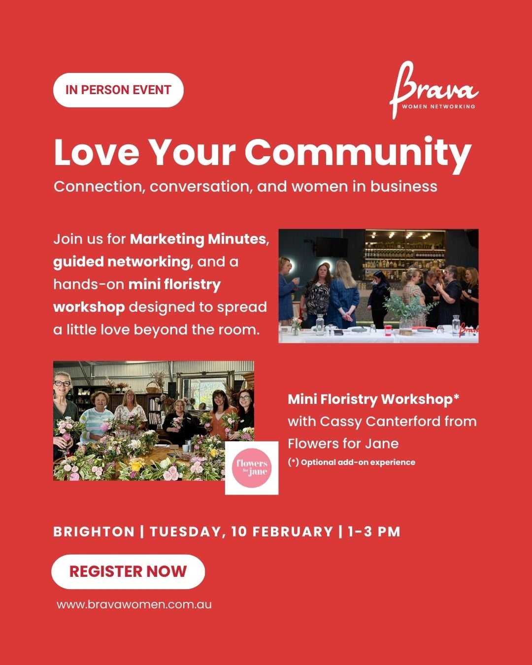 We&rsquo;re bringing a little extra love to our February Brava Women In Person Networking event in Brighton.

This afternoon is all about connection, conversation, and community. A welcoming space to show up as you are, share what you&rsquo;re workin