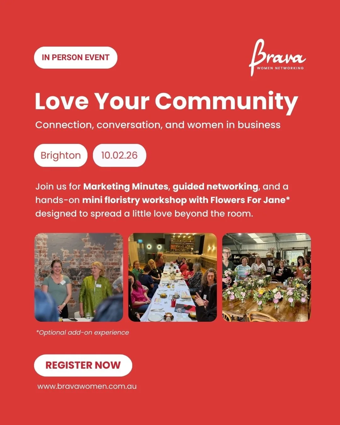 There&rsquo;s something special about being in a room full of women who just get it.

Our February Brava Women In Person Networking event in Brighton is designed to feel warm, welcoming, and genuinely useful. Not rushed. Not awkward. Just thoughtful 