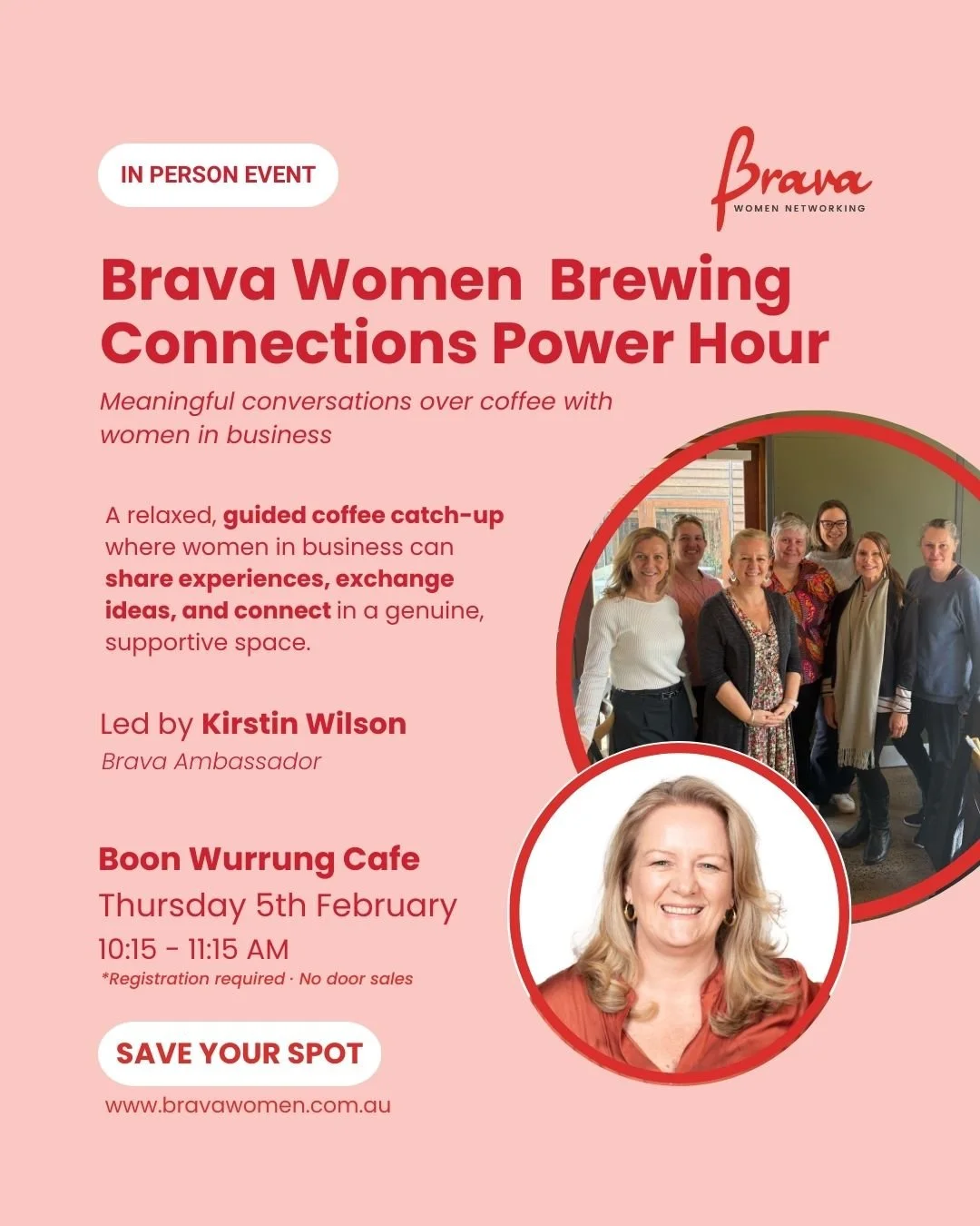 Coffee, conversation, and connection &ndash; that&rsquo;s how we&rsquo;re starting 2026 in the City of Casey.

Join Brava Women Brewing Connections for a relaxed power hour where you can:
✔️ Share your business wins and challenges
✔️ Meet like-minded