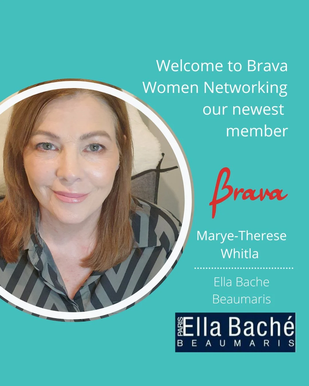 Please join us in welcoming Marye-Therese Whitla of @ellabachebeaumaris  back to Brava.

We&rsquo;re so pleased to have you with us again and look forward to reconnecting and supporting you and your business in the weeks ahead.

#networkingbusiness #