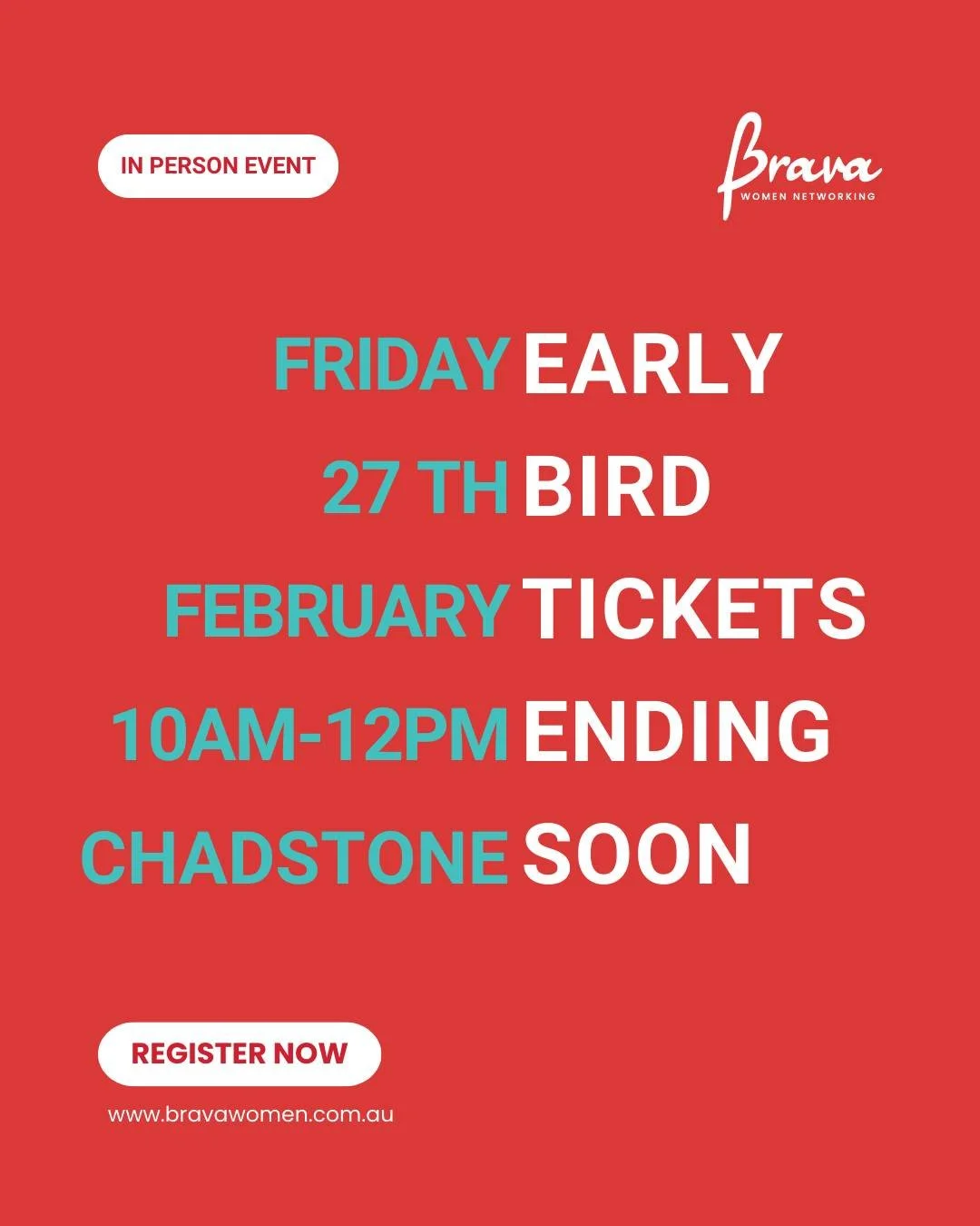 This is more than just an event. It&rsquo;s a reset.

Next week at Brava in Chadstone, you&rsquo;ll hear from Chantal Cain from @quantumdriveconsulting, a small business strategist known for helping women simplify, focus, and grow without burning out