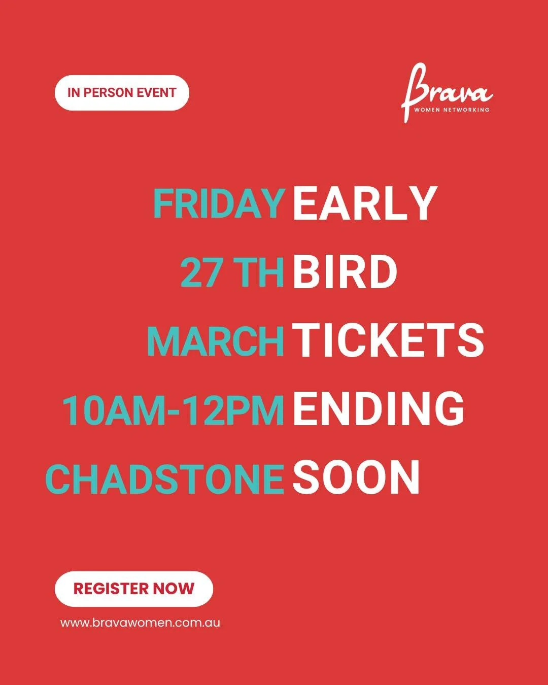 If you&rsquo;ve been thinking about joining our Brava Signature Panel &ndash; Growth Edition, this is your last chance to secure the early bird ticket.

Next Friday in Chadstone, we&rsquo;re bringing women together for a different kind of panel. You 