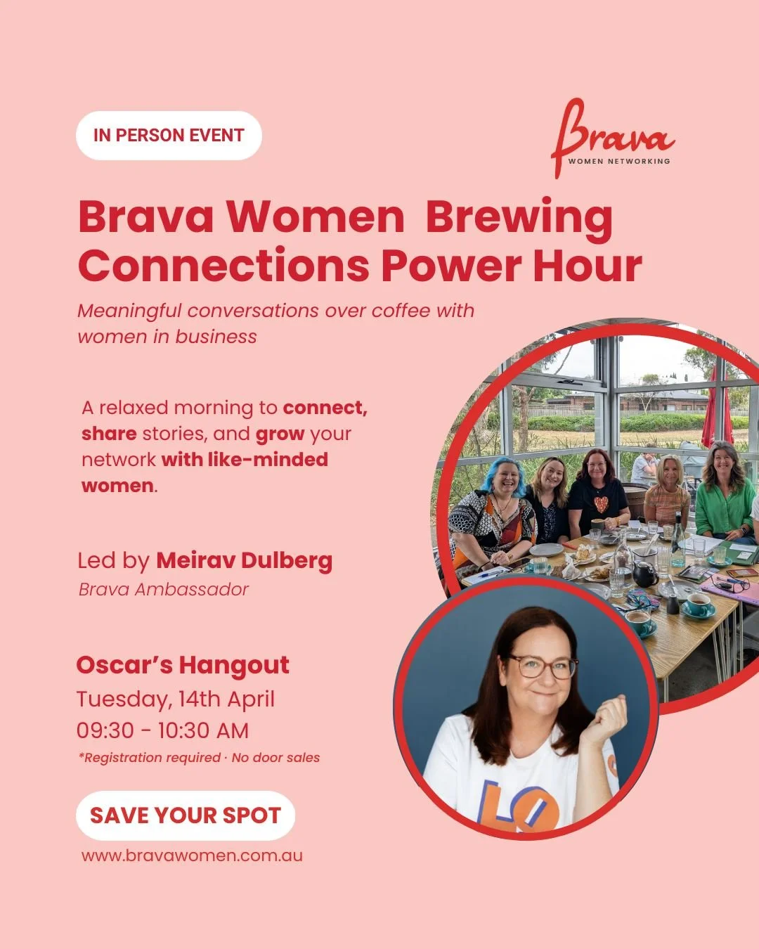 Been meaning to get out and connect with other women in business, but haven&rsquo;t quite made the time?

Mordialloc women in business, this is a lovely chance to step away from the day-to-day and spend an hour in good company.

Brava Brewing Connect