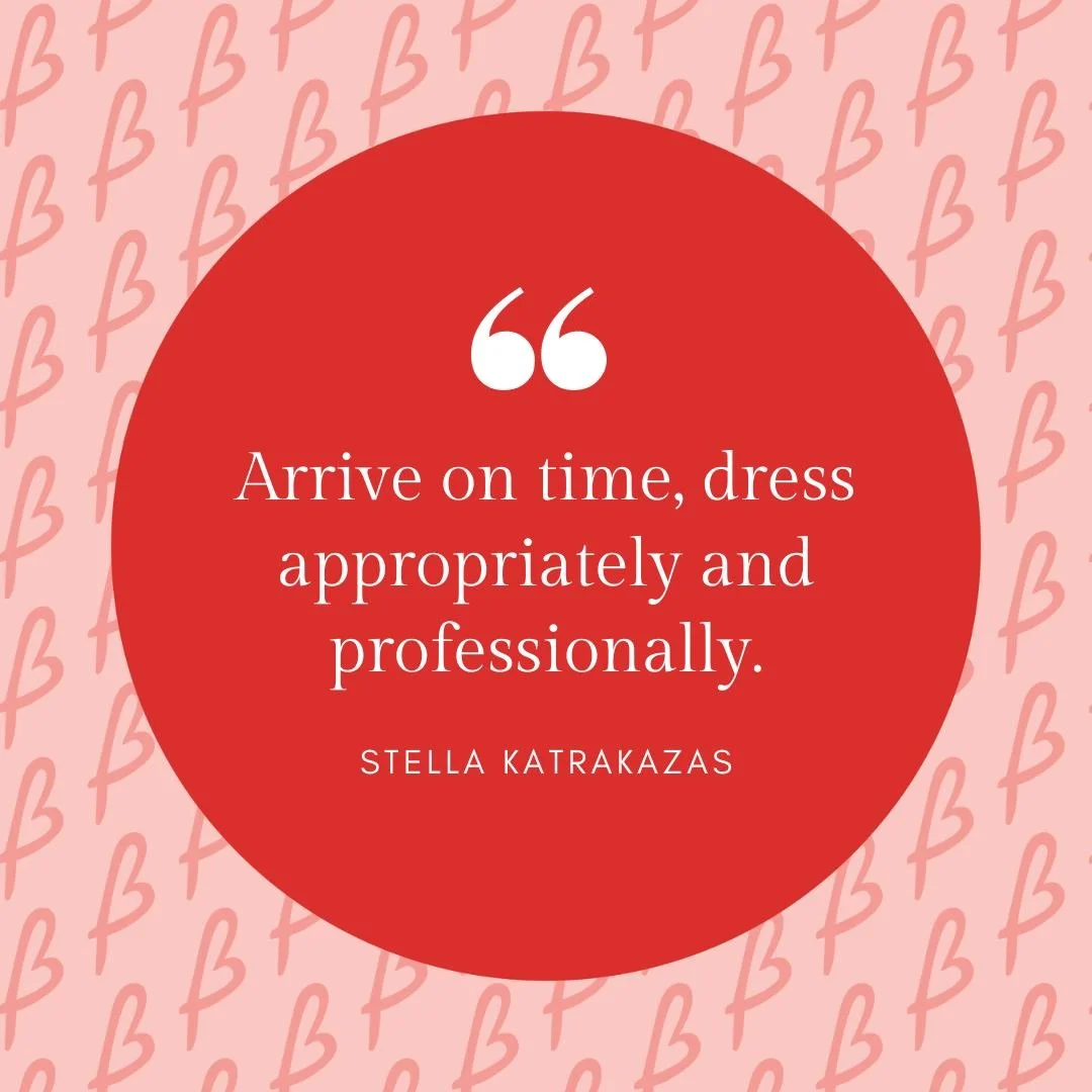 Thank you Stella Katrakazas from Grazing with Stella for today's motivational quote.

First impressions matter. Punctuality and presentation aren't just formalities; they're a reflection of respect and dedication. Make every moment count and let yo