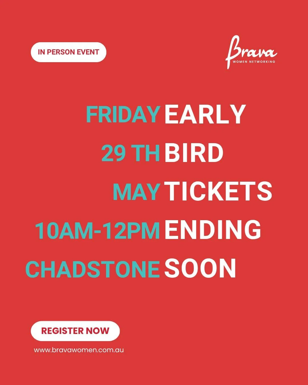 ⏰ Early bird tickets end tomorrow&hellip; and only 5 spots left

If you&rsquo;ve been thinking about joining us in Chadstone, this is your little nudge to say yes!

Come spend the morning with an incredible group of women in business, meaningful conv