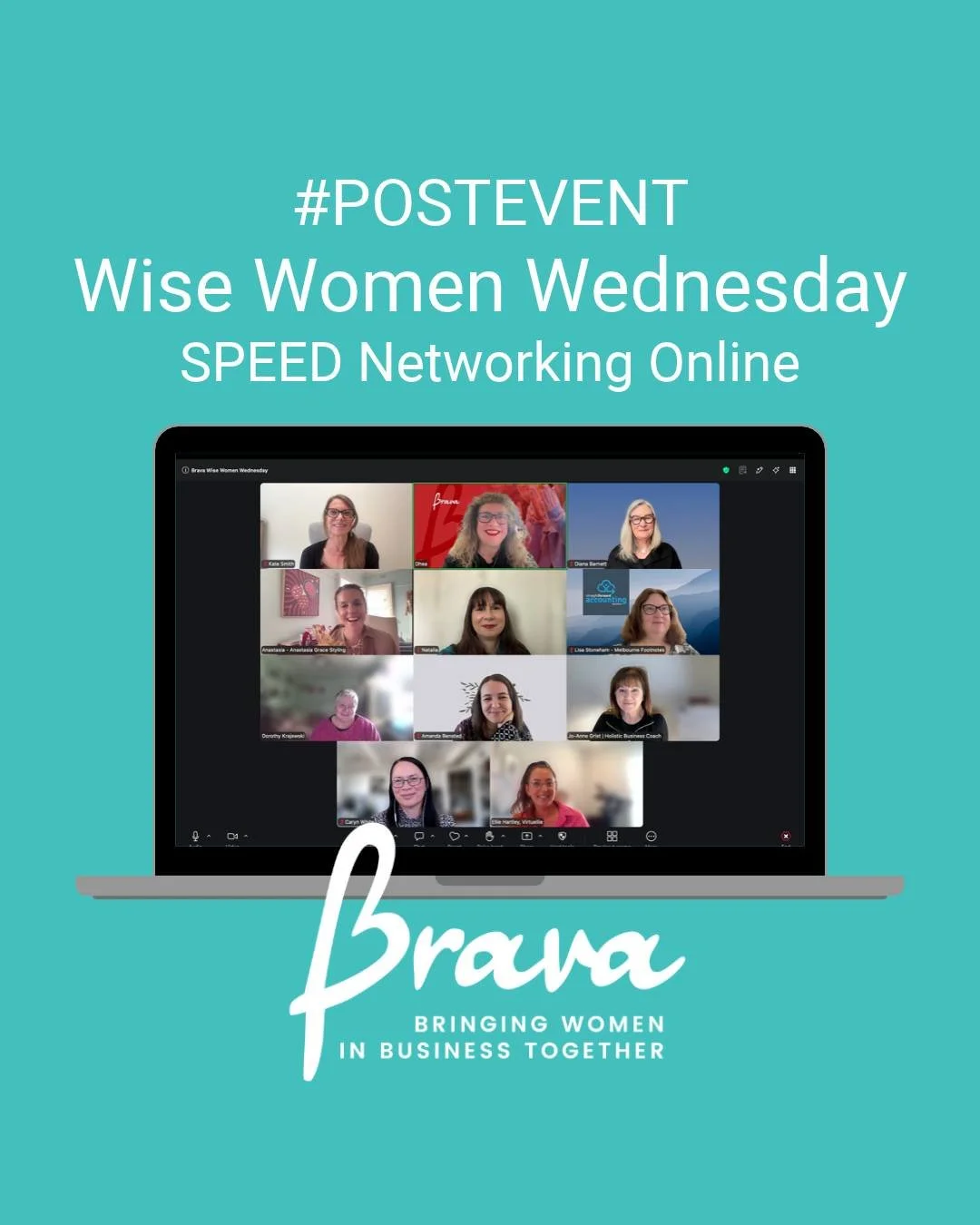 ❤️ 12 WOMEN. 6 ROUNDS. PLENTY OF CONVERSATION!

Our Brava Wise Women Wednesday Online Speed Networking session brought 12 fabulous women together today for a different kind of networking.

Six rounds meant six opportunities to connect, share ideas an