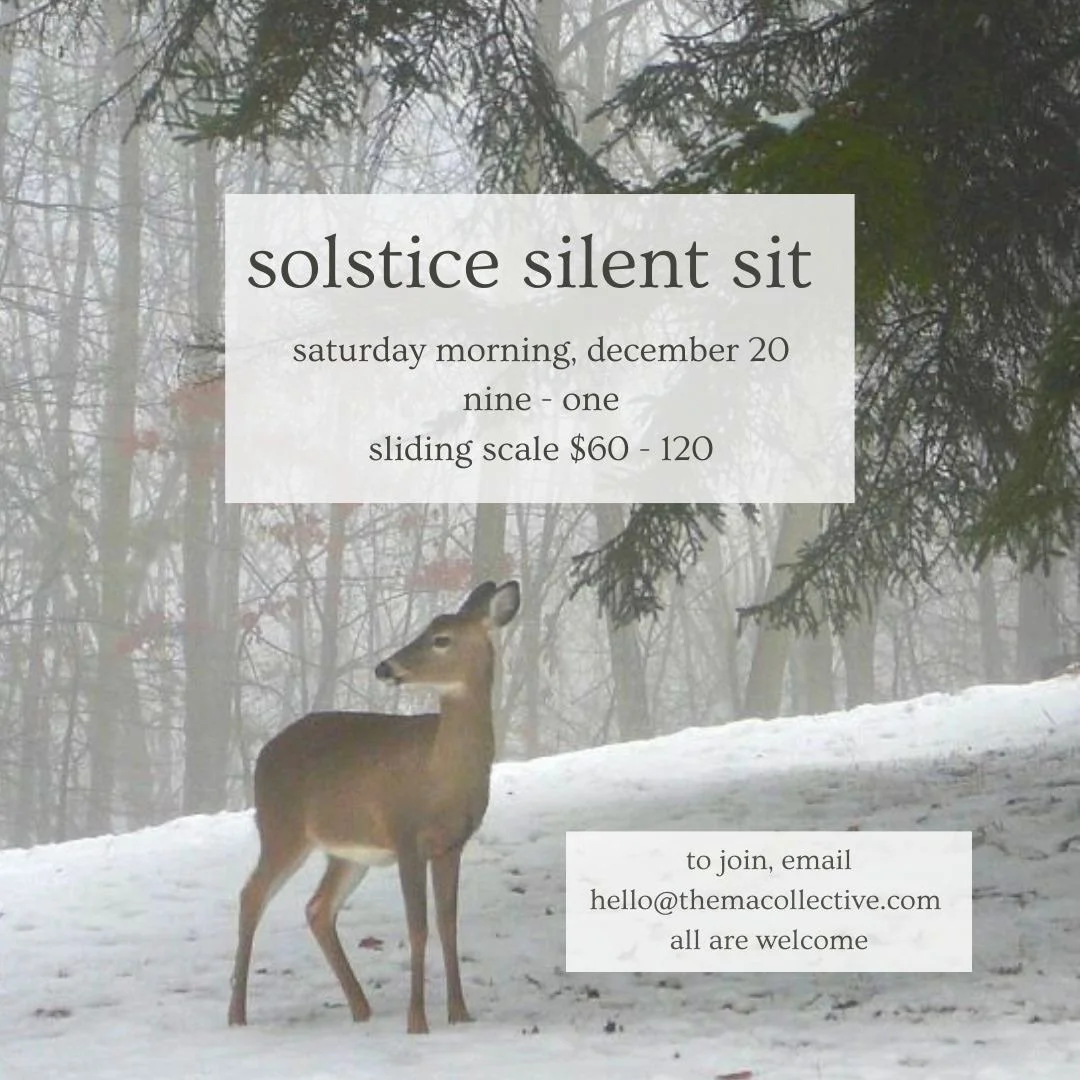 A solstice silent sit ~ an opportunity to rest together in the permeating silence of Presence. It would be lovely to have you join us. All are welcome 🤍