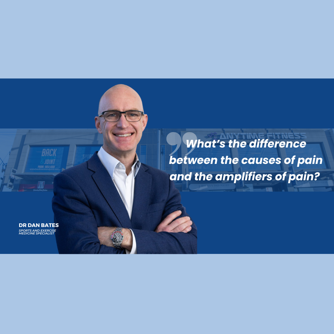 What’s the difference between the causes of pain and the amplifiers of pain?