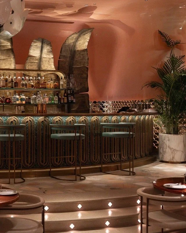 Set against soft tones and curved lines, our bar is where the evening begins. Start with a drink before dinner or stay a little longer.⁠
⁠
#flamingoroom #flamingoroombytashas #uaerestaurants #restaurantstovisit #interior