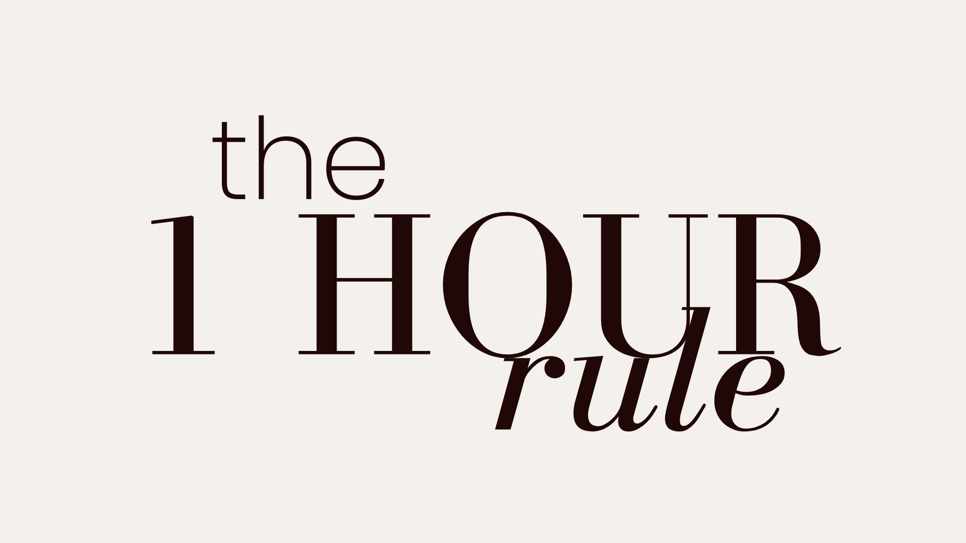 The 1-Hour Rule: How One Hour a Day Can Transform Your Future