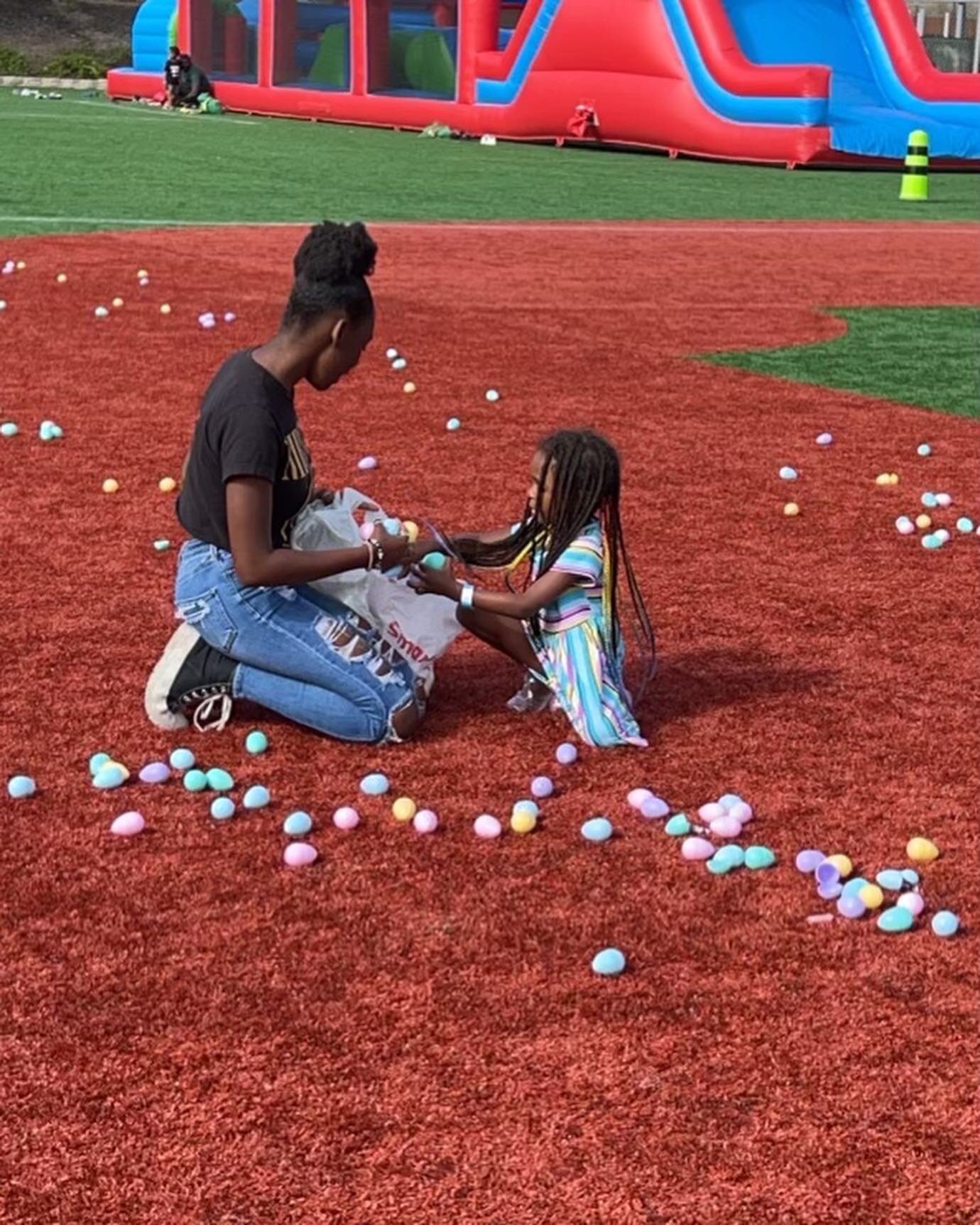 Happy Easter to you all but We would like to thank @jackierobinsonymca the brothers and sisters from Masonry @caliventure_party_rentals and most importantly the community for all coming together to make this happen for the kids. #CommunityAs1