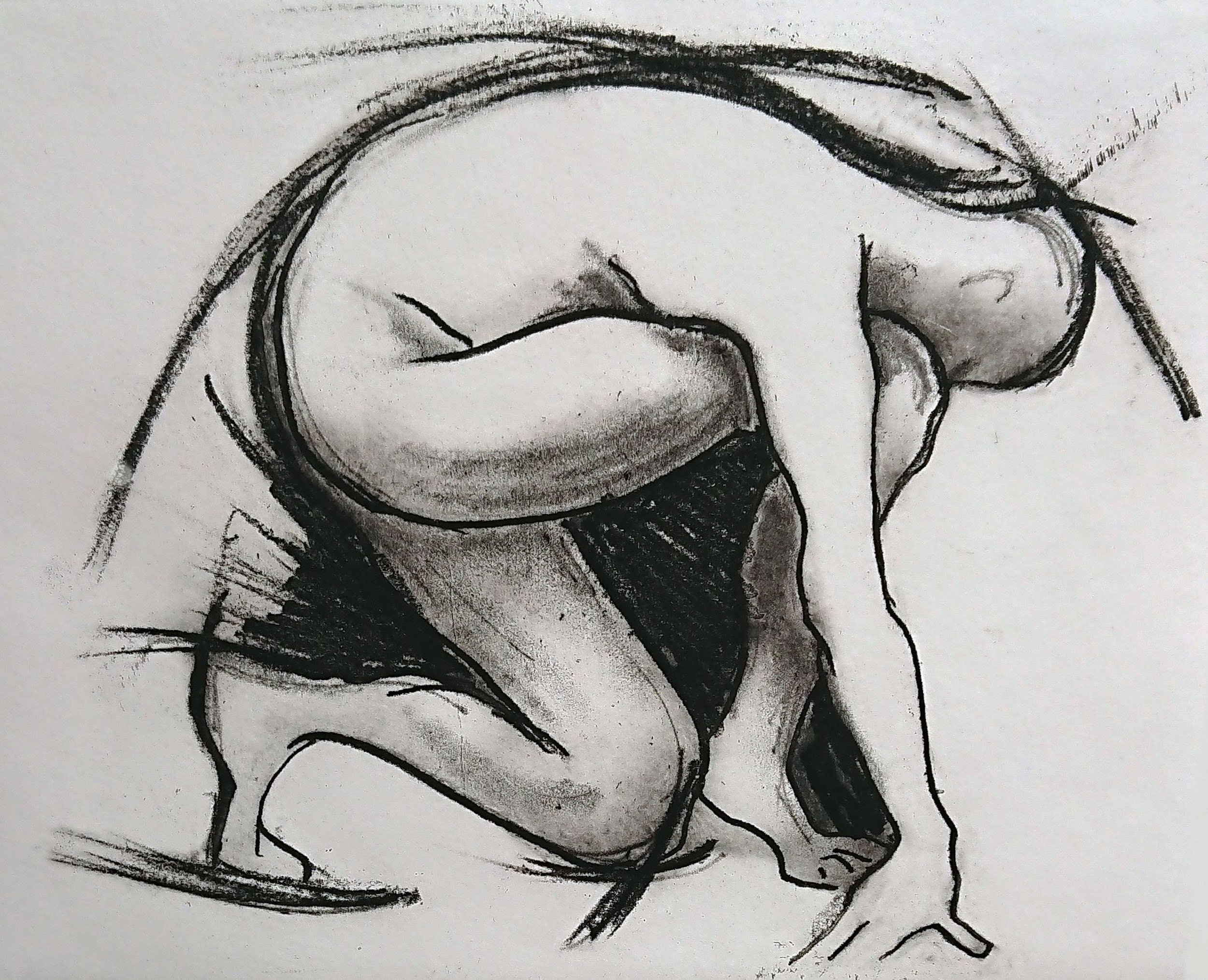 Margot Graville. The athlete. Etching