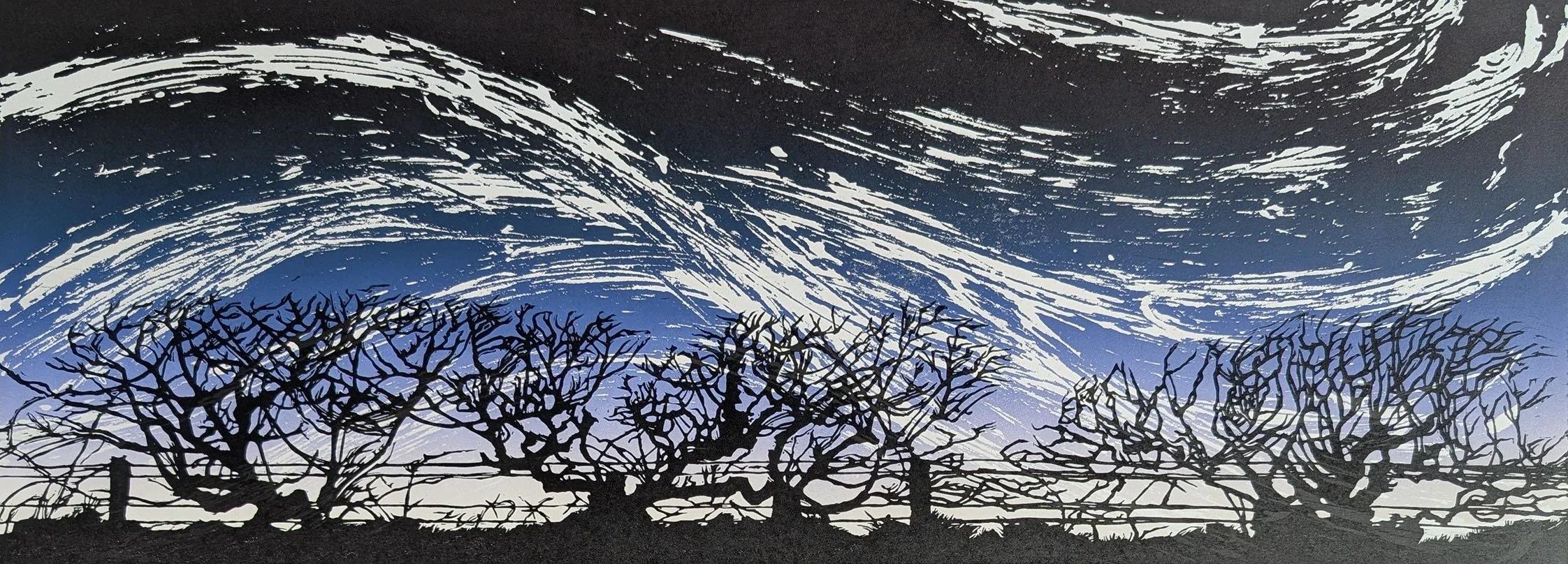  The Night Wind  
Linocut 
88 x 41 cm