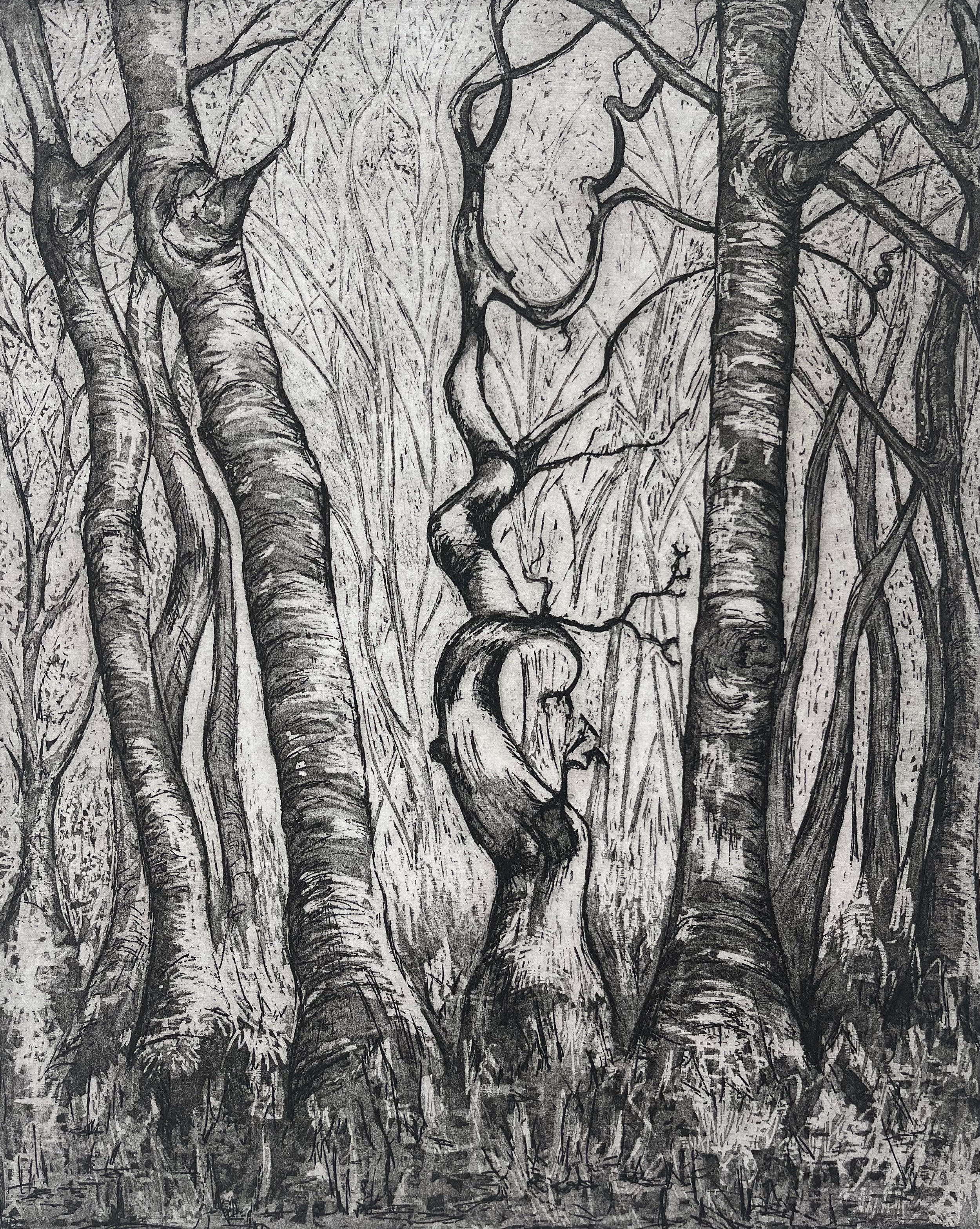  Twisted, Holmbury  
Etching 
20 x 25 cm