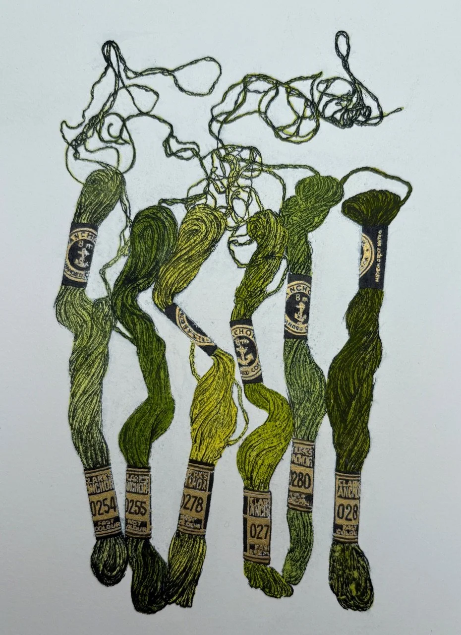  0254-0281(My Mother’s Silks)  
Lithograph & Watercolour 
19.5 x 28.5 cm