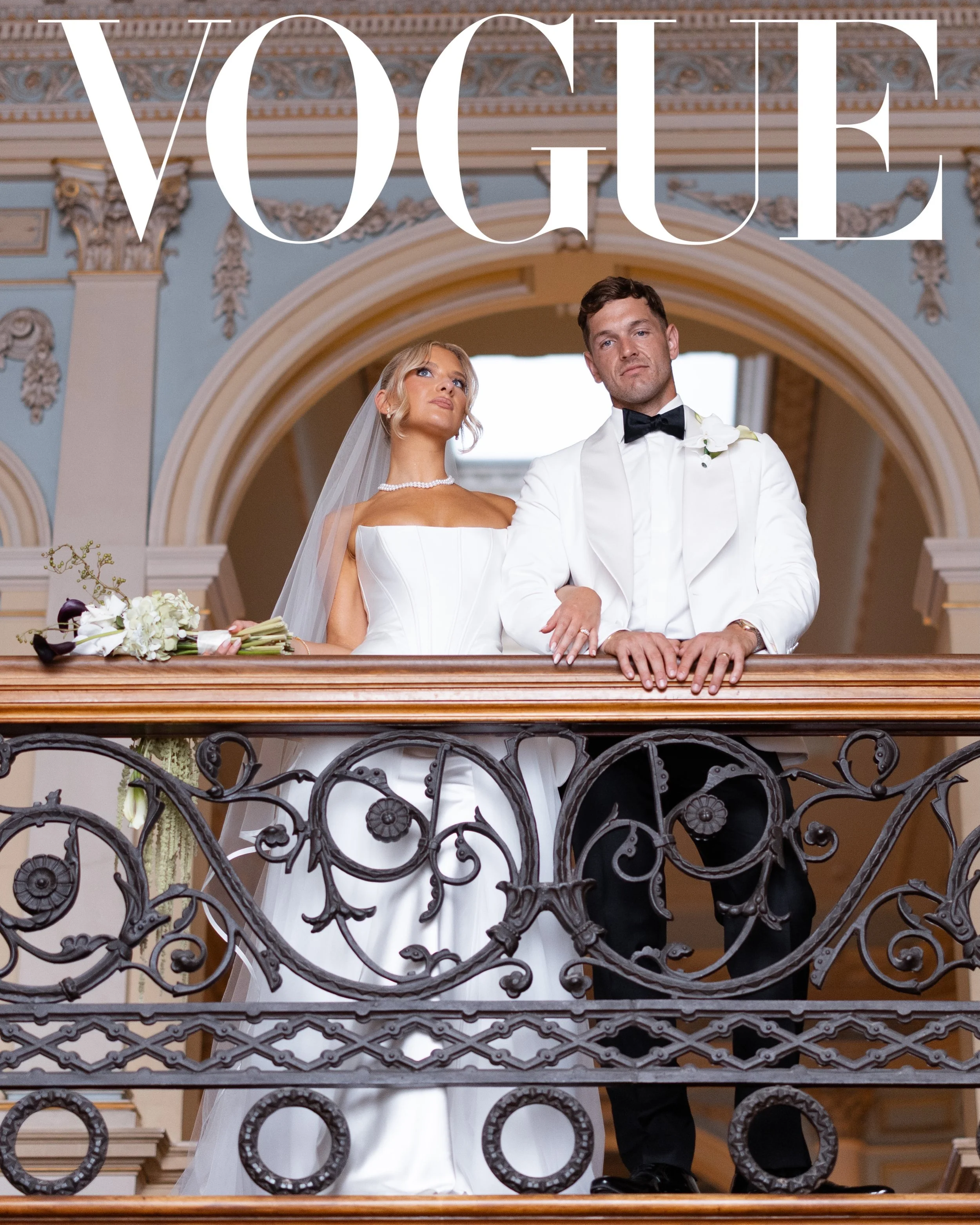 Ellie &amp; Matt&rsquo;s elegance amongst the historical grandeur and architecture of Werribee Mansion now seen in British Vogue! 

Photography and videography by @laestefilm 

Venue: @therefectory_werribeepark 
Floral designer: @peonyandweaselflower