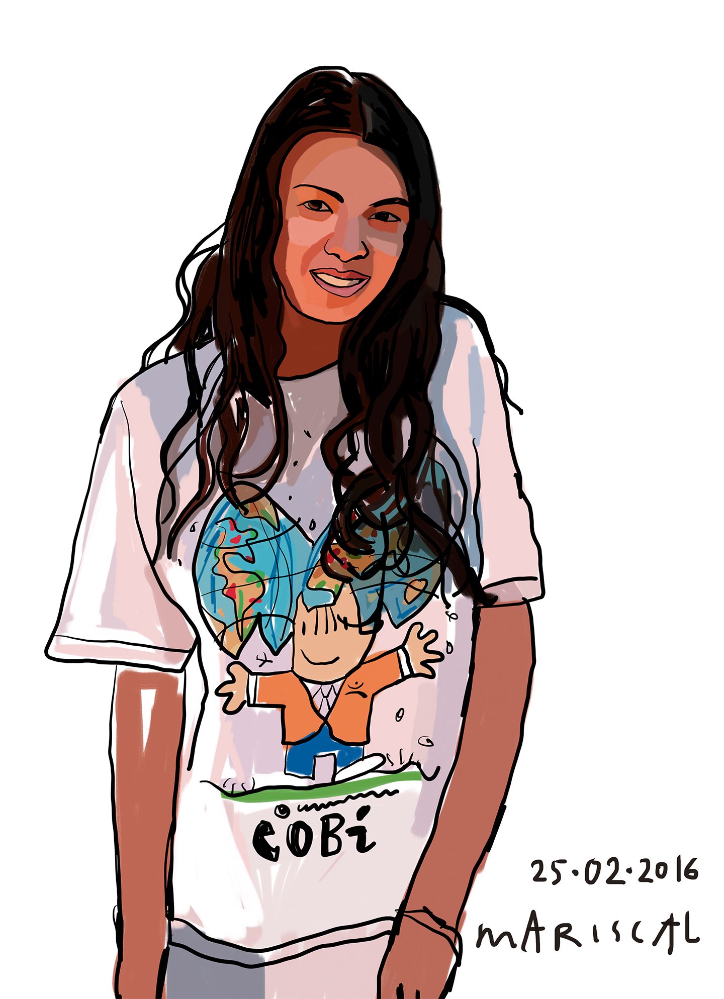 Mariscal Portraits de una chica con la camiseta de Cobi, autor Javier Mariscal