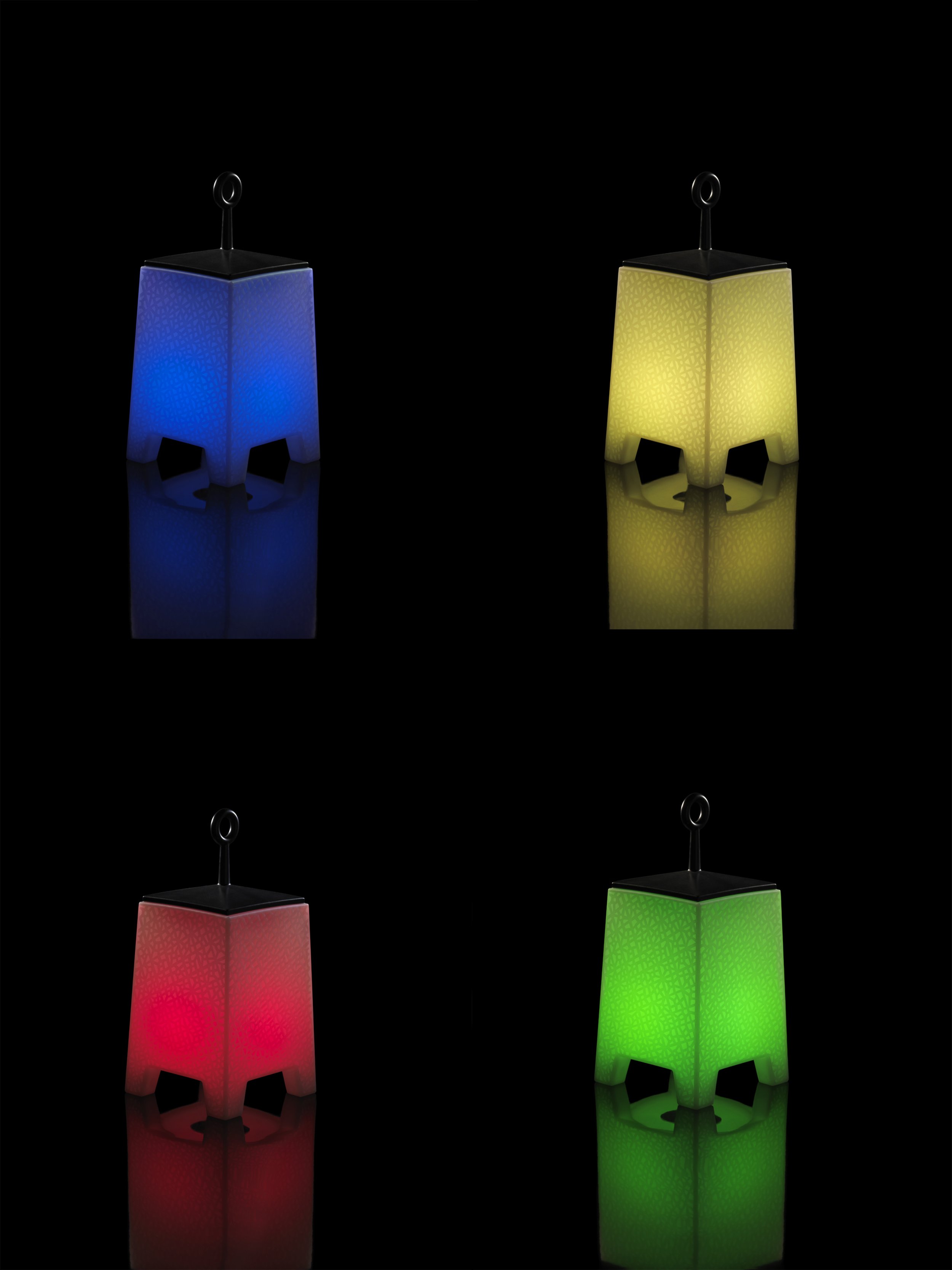 Ejemplos de los colores para la lampara Mora pequeña de Vondom diseñada por Javier Mariscal