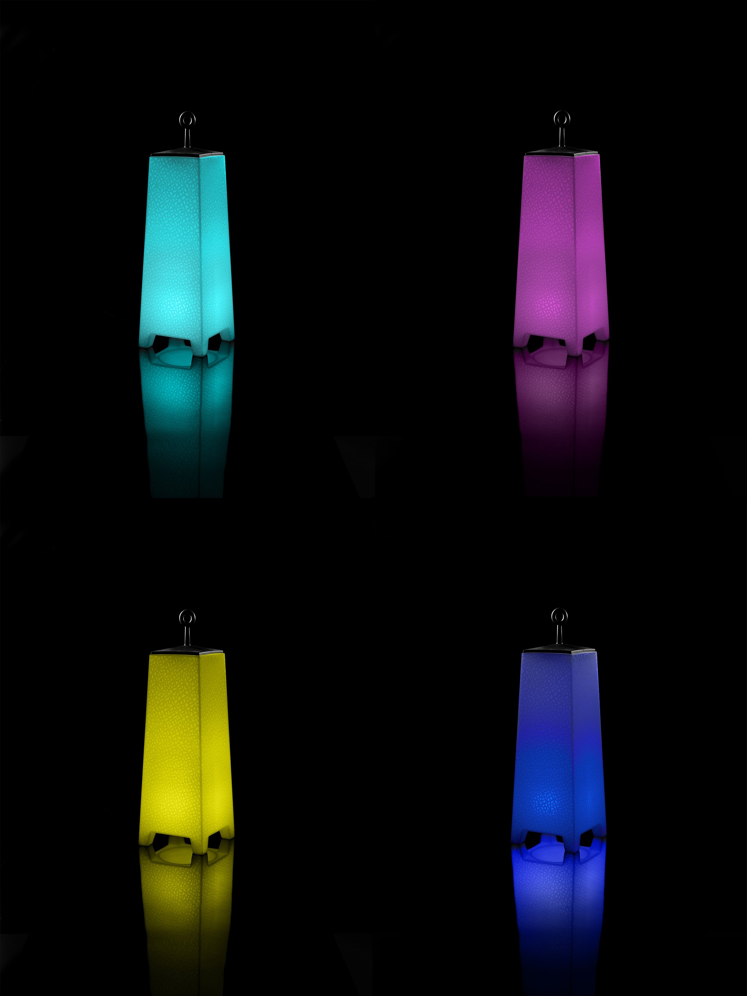 Ejemplos de los colores para la lampara Mora grande de Vondom diseñada por Javier Mariscal