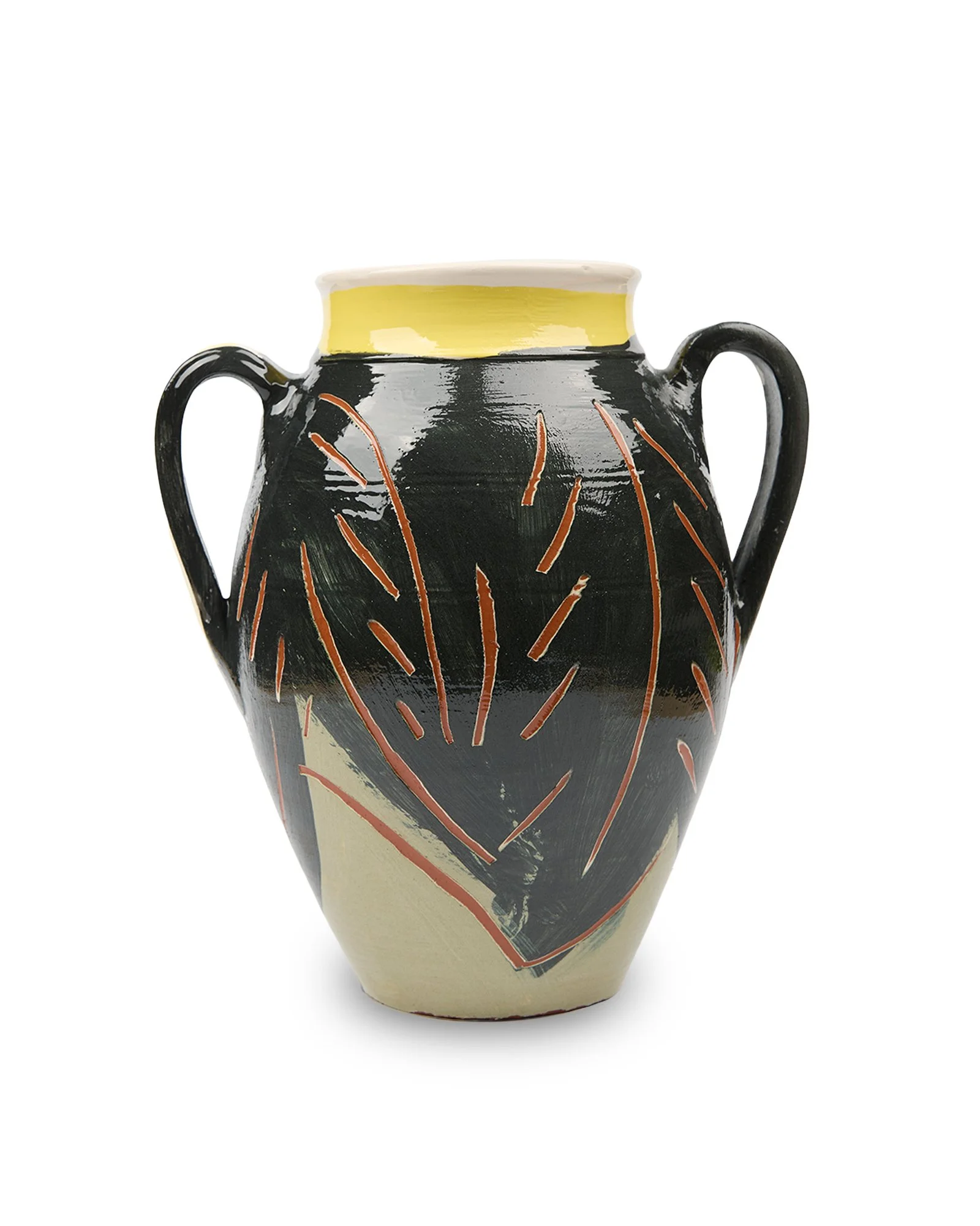 Botia cerámica realizada en Aviles con proceso artesanal, con referencias a la ceramica de Picasso. Autor Mariscal