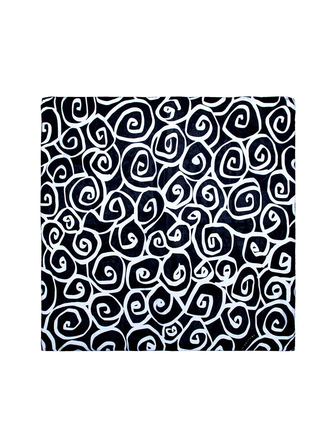 Pañuelo de seda Camelias en blanco y negro