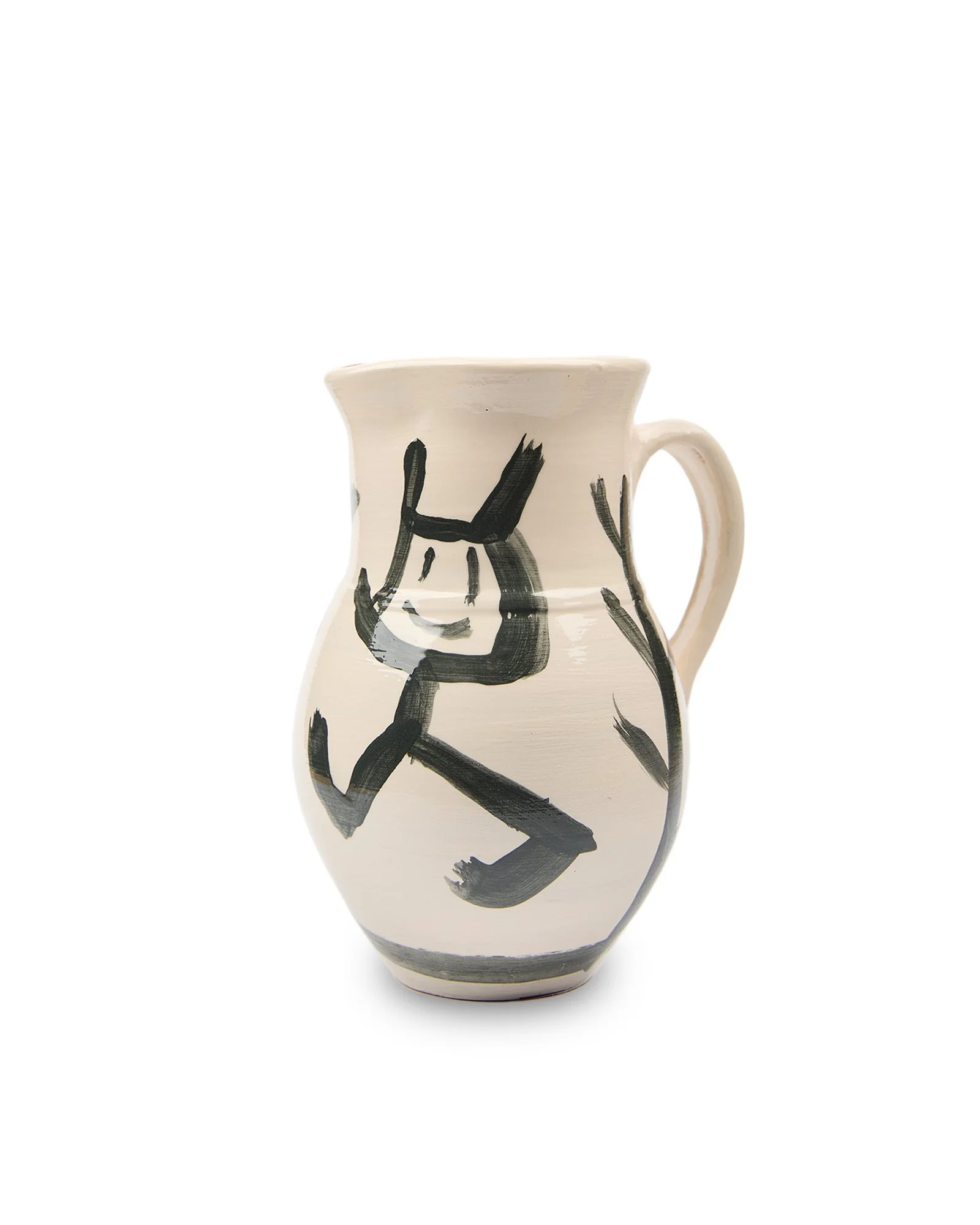 Jarra blanca con personajes de Los Garriris, obra única de javier mariscal